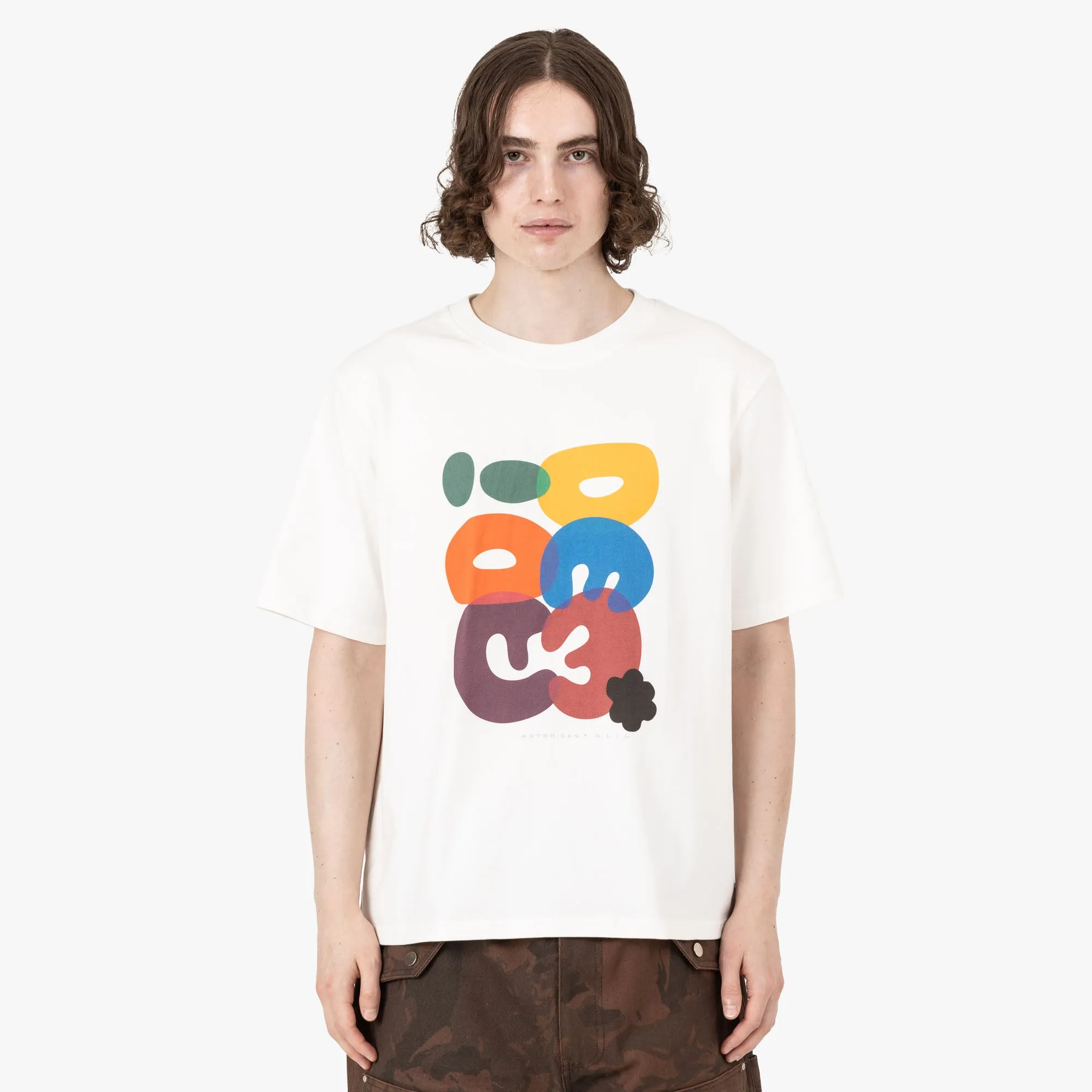 Adidem Sternchen Bubble Letters T-Shirt / Creme