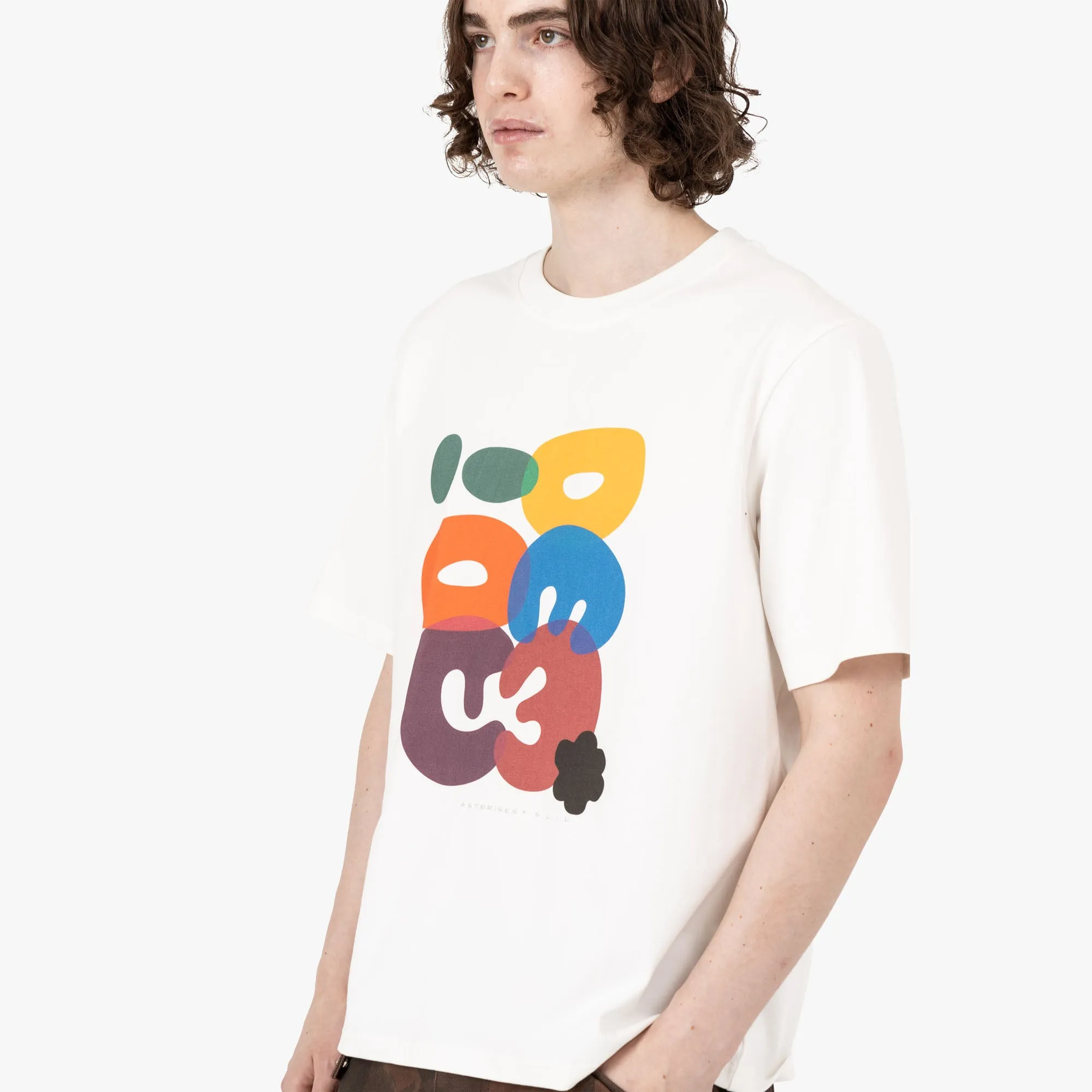 Adidem Sternchen Bubble Letters T-Shirt / Creme