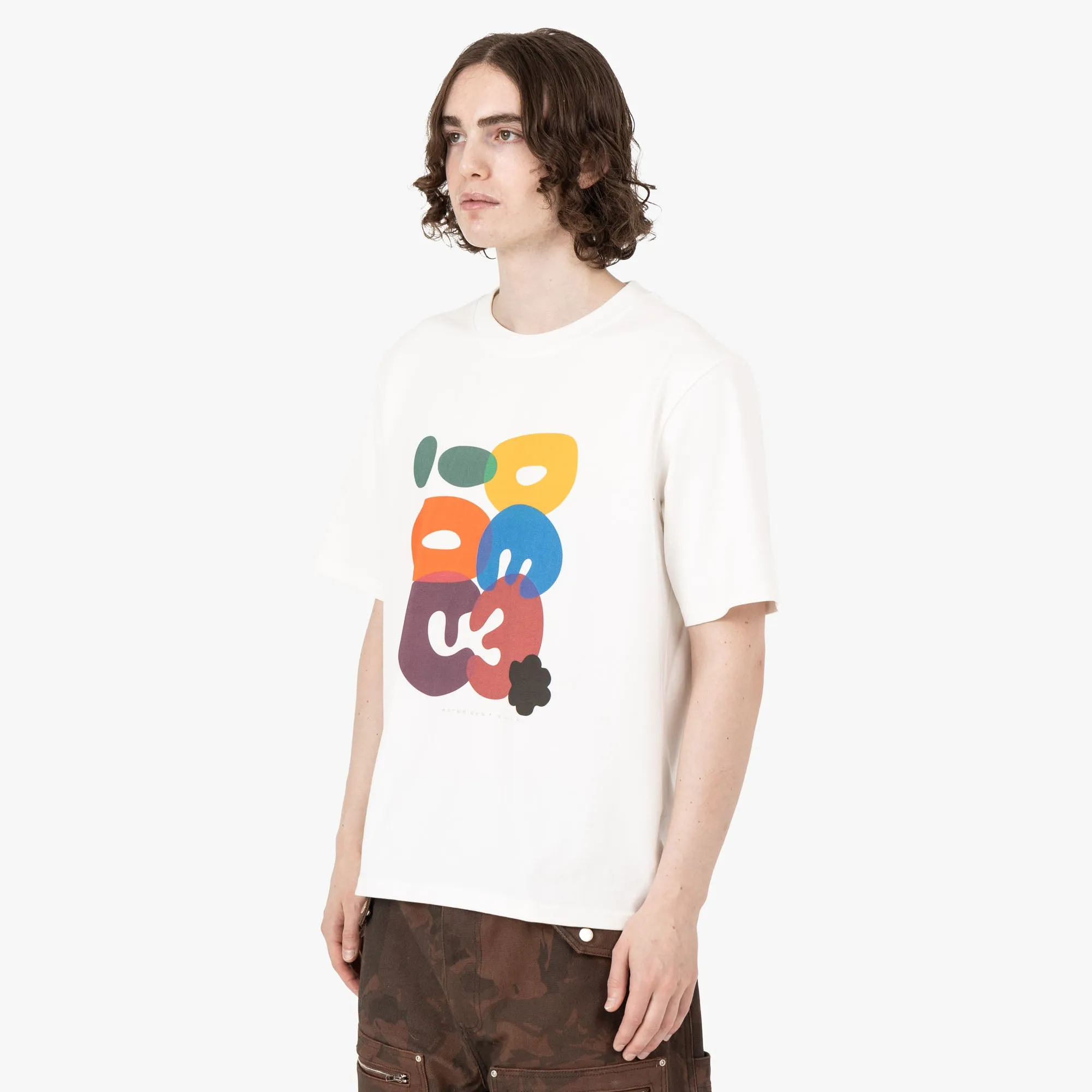 Adidem Sternchen Bubble Letters T-Shirt / Creme