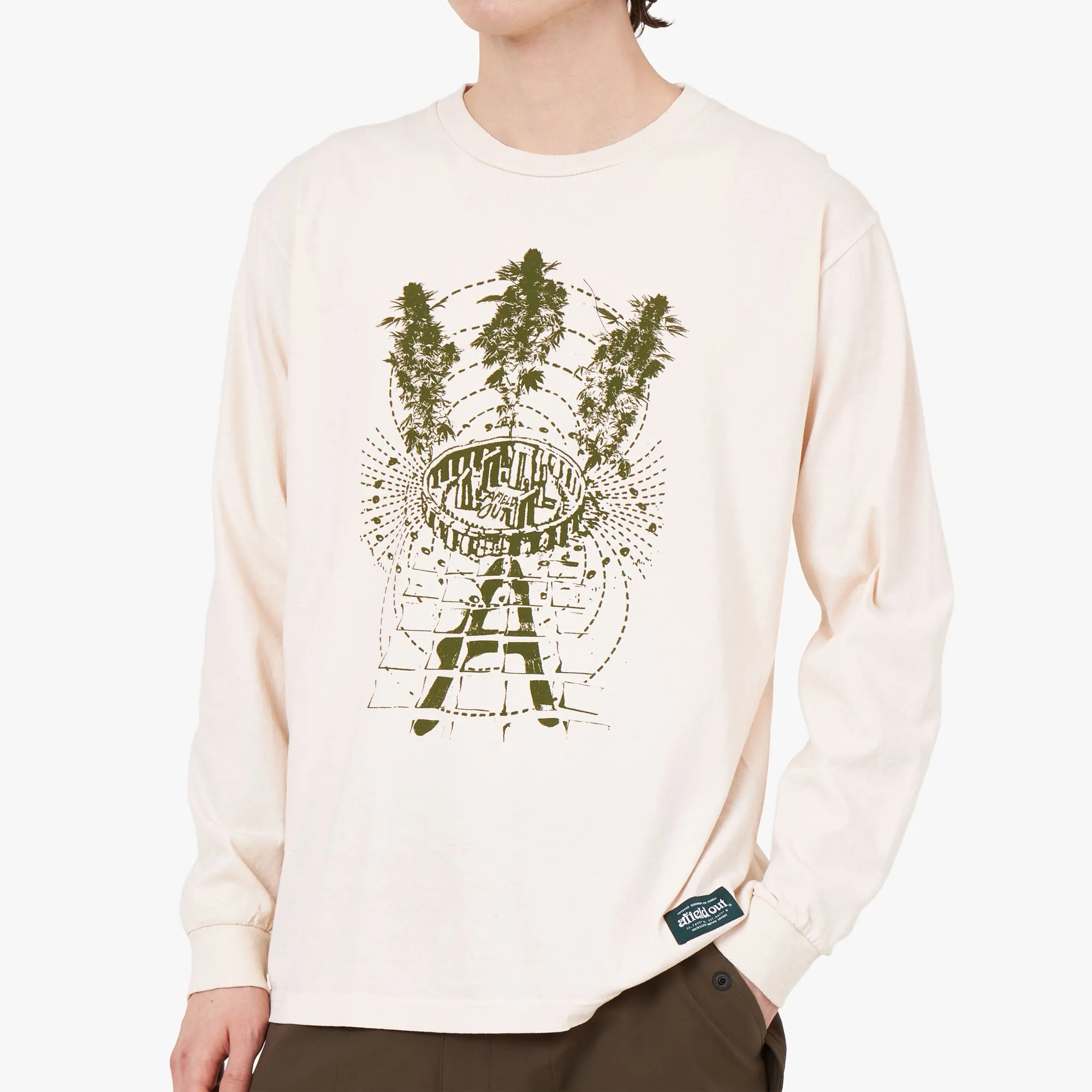 Afield Out STONE Langarm T-Shirt Beige