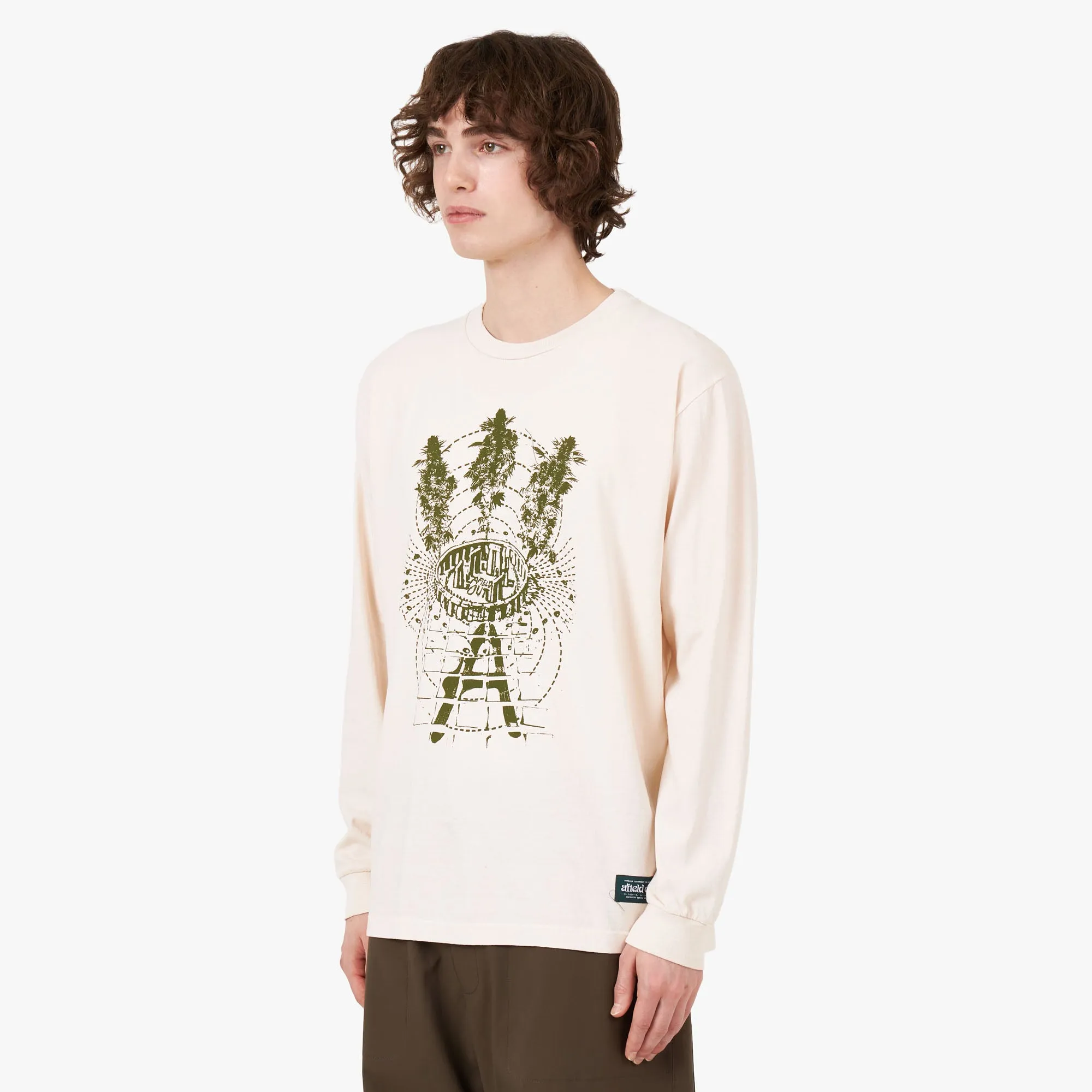 Afield Out STONE Langarm T-Shirt Beige