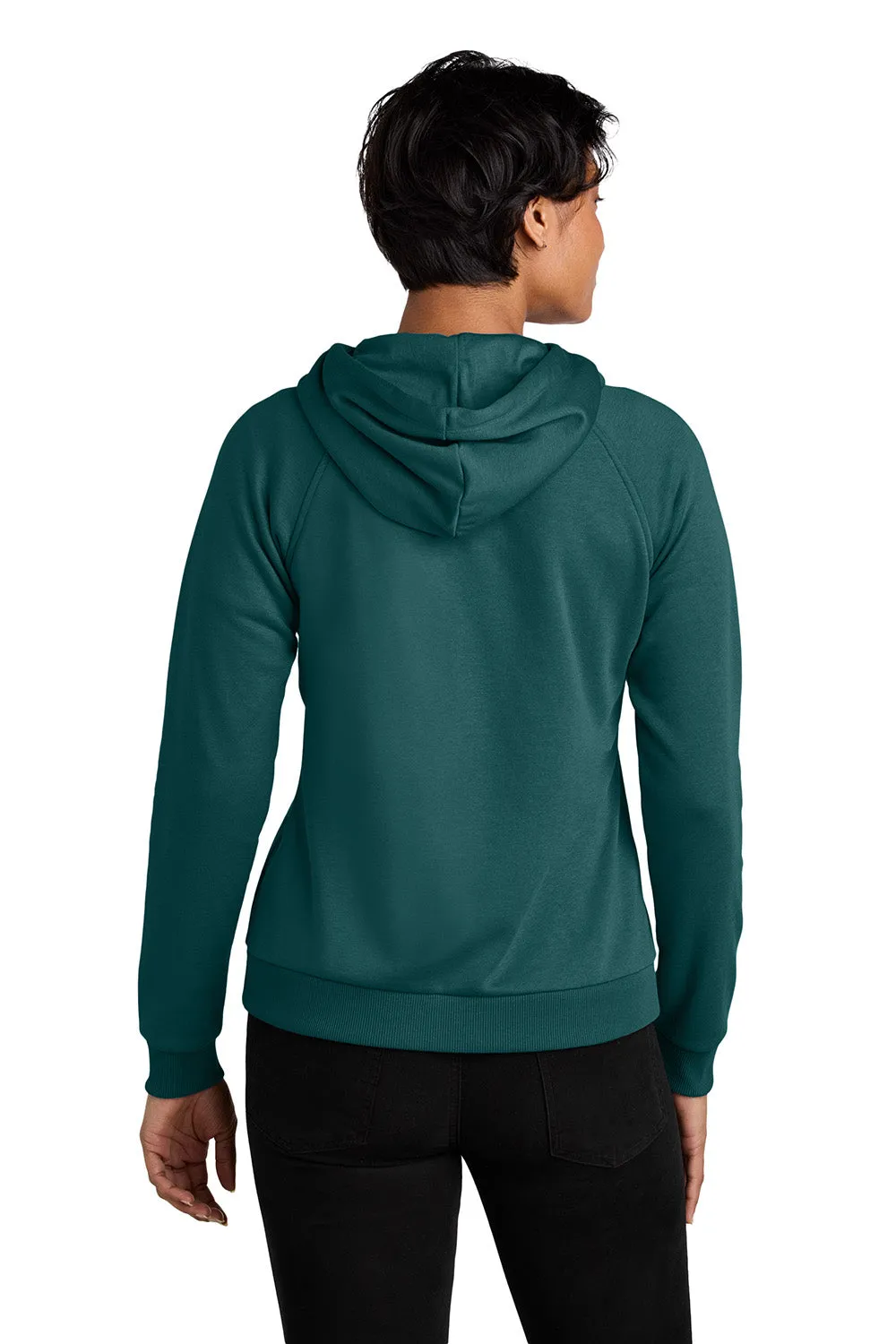Allmade Damen CVC-Fleece Kapuzenpullover mit Reißverschluss und Taschen - Tiefseegrün