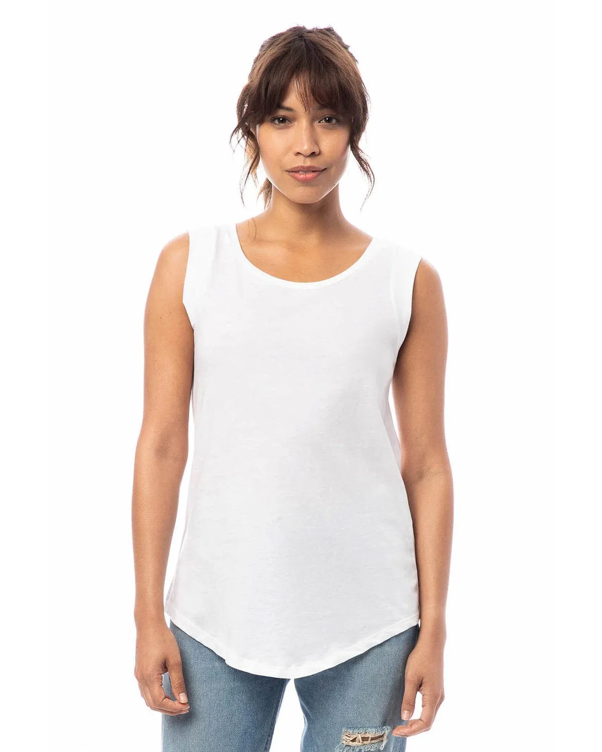 Alternative AA4013 Damen-Cap-Sleeve-Satin-Jersey-Crew