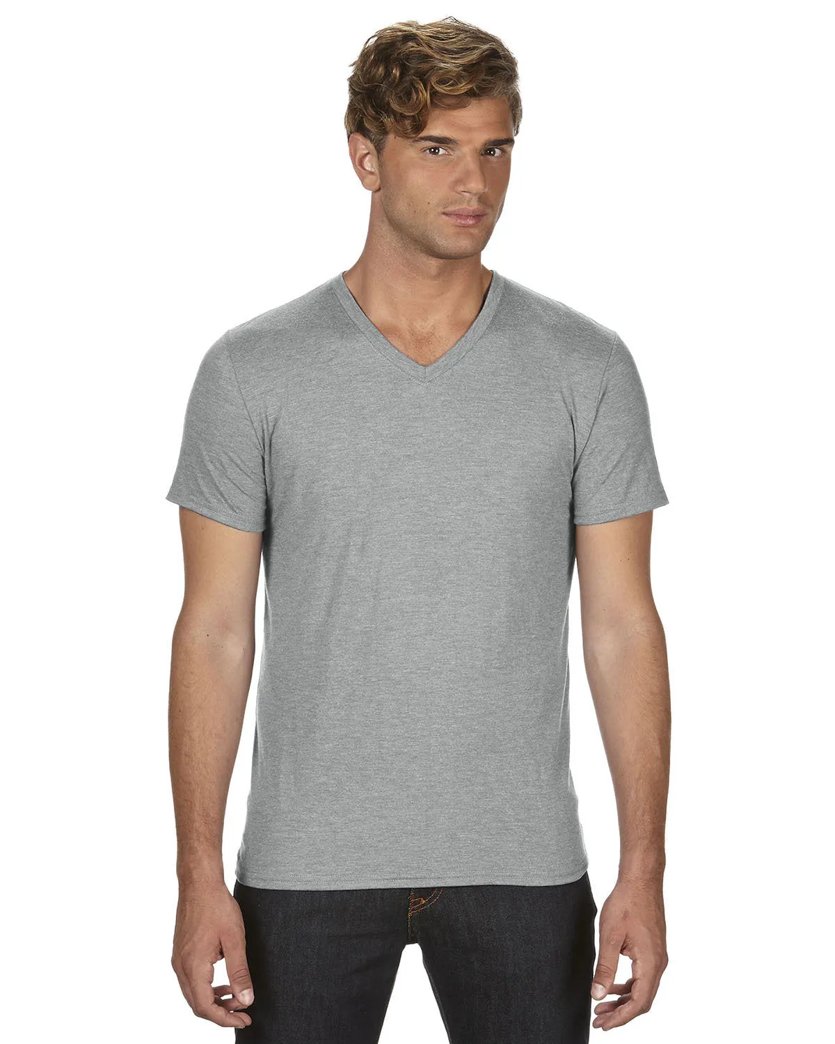 Anvil 6752 Damen Triblend V-Ausschnitt T-Shirt