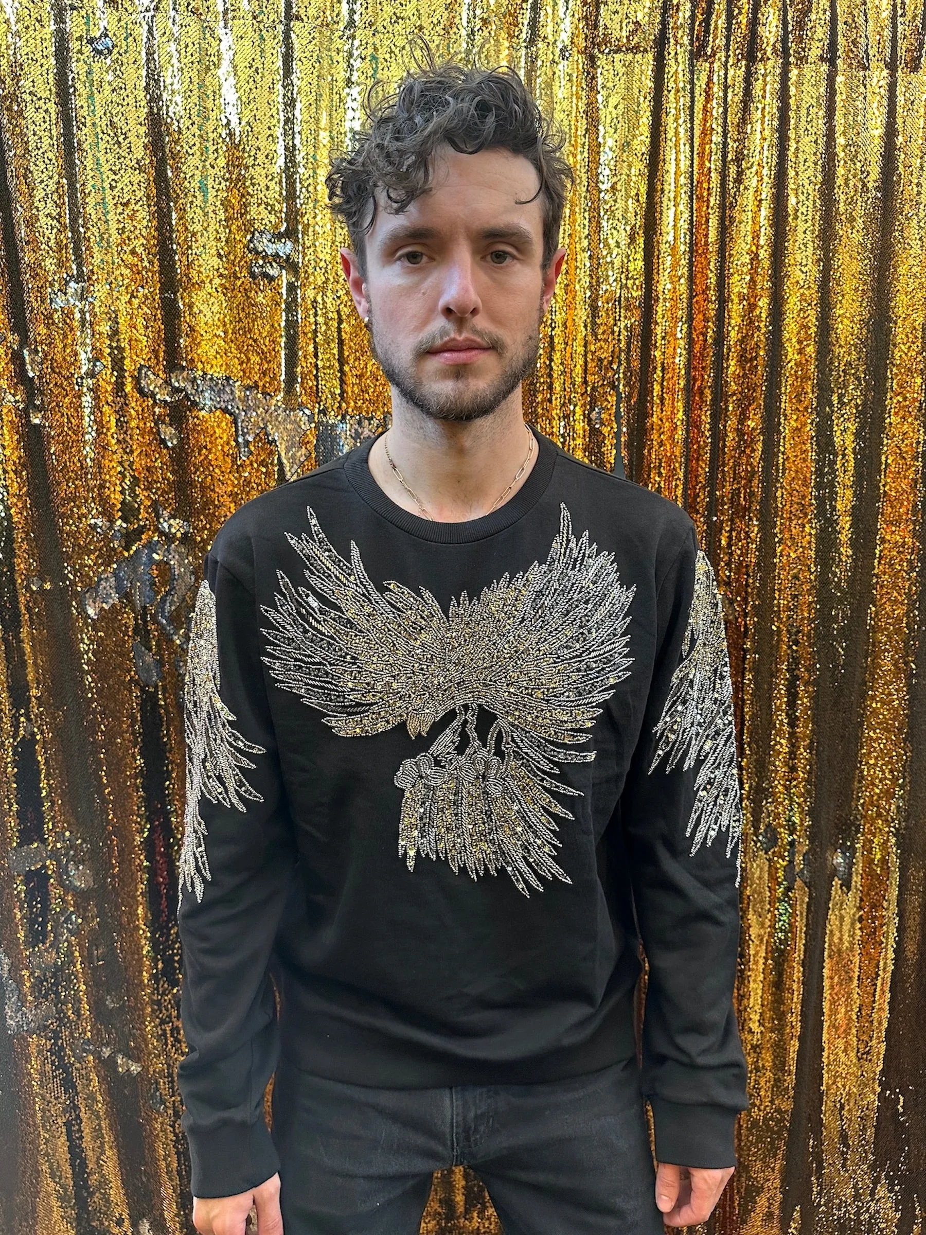 Any Old Iron Herren Sweatshirt mit Adler-Beady-Aufdruck
