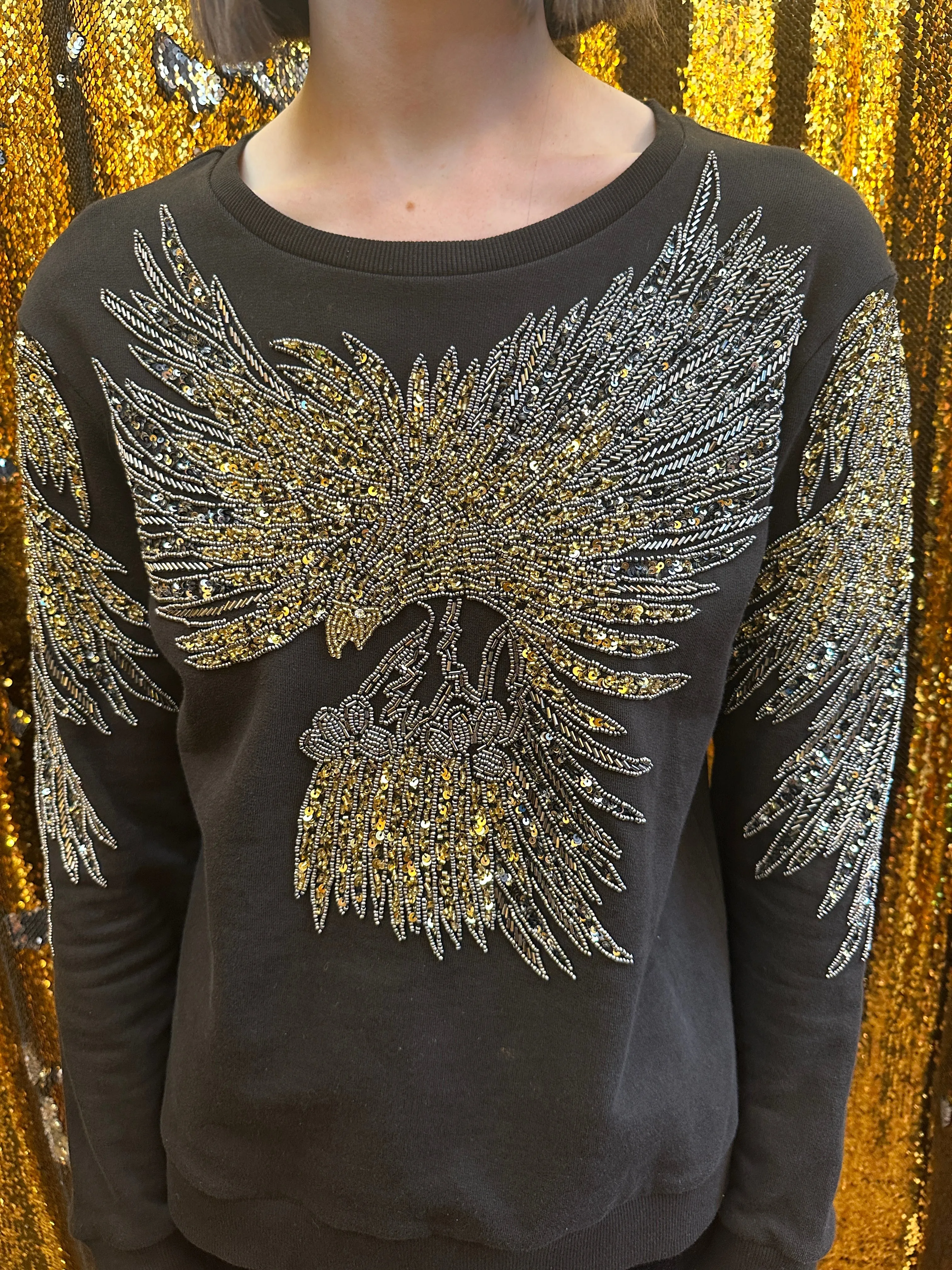 Any Old Iron Herren Sweatshirt mit Adler-Beady-Aufdruck