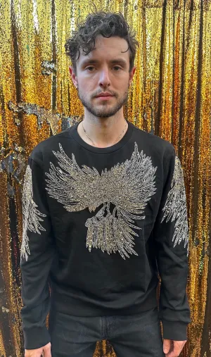 Any Old Iron Herren Sweatshirt mit Adler-Beady-Aufdruck