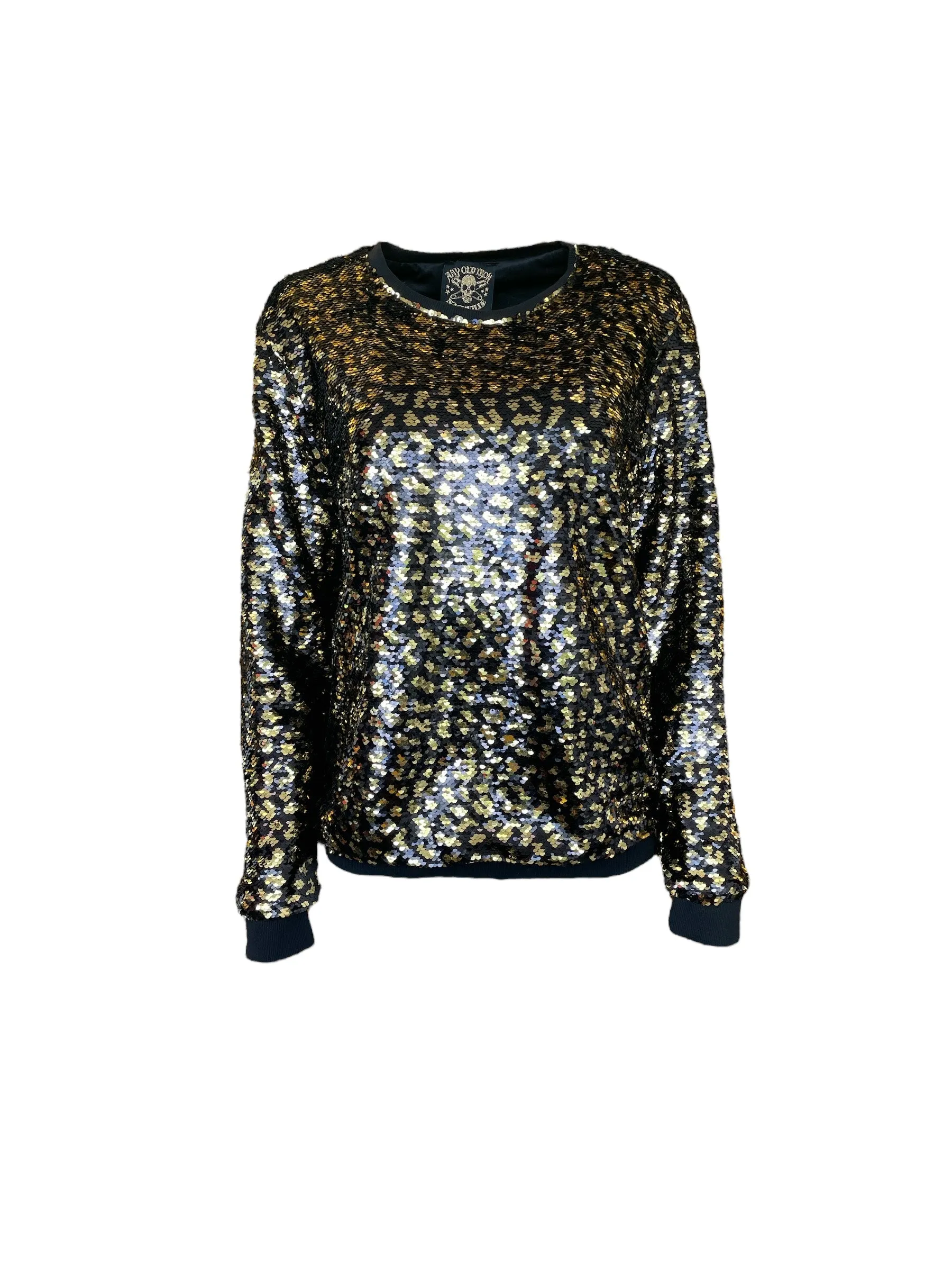 Any Old Iron Herren-Sweatshirt mit Goldleopardenmuster