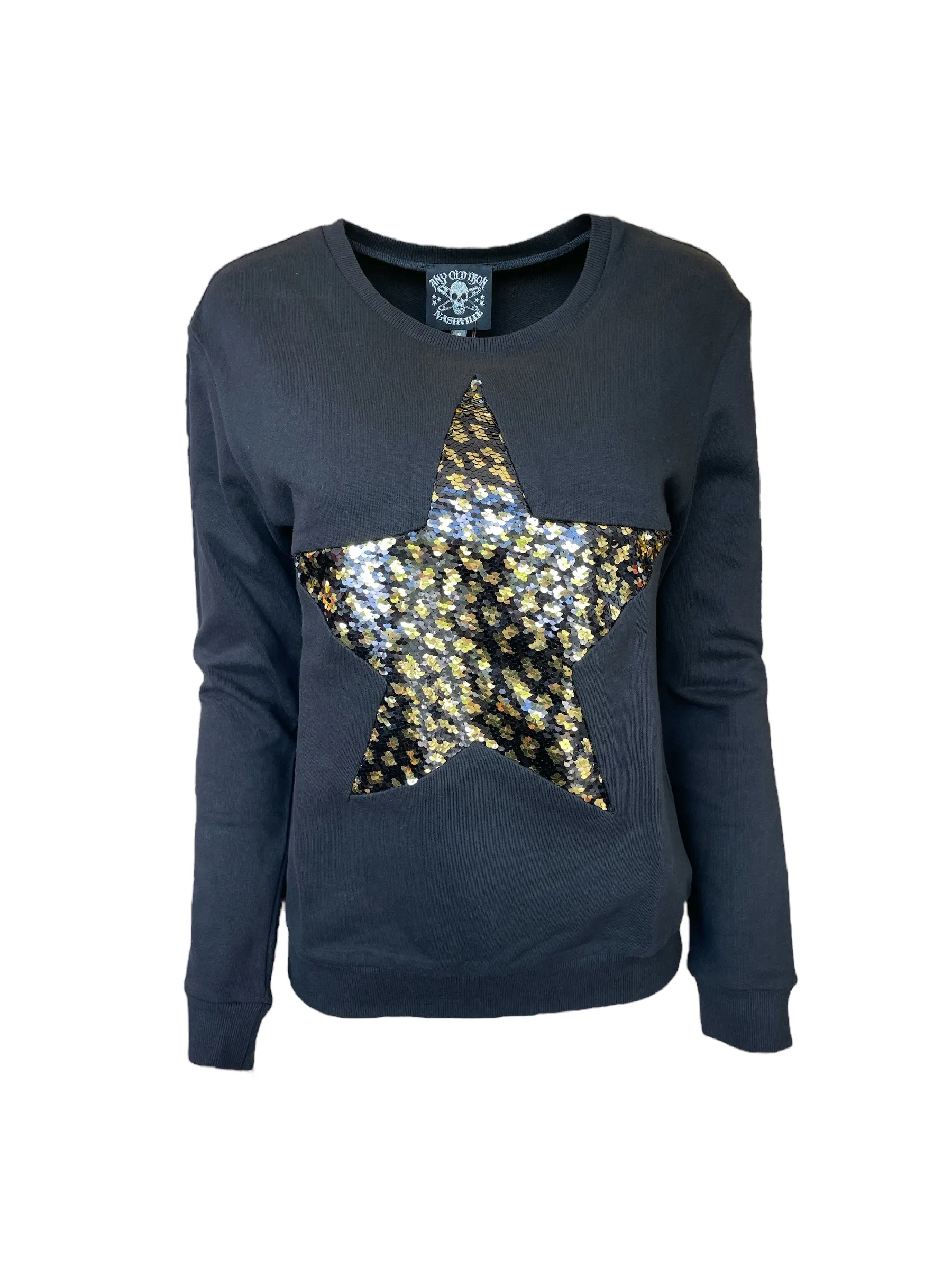 Any Old Iron Herren Leopard Großer Stern Sweatshirt