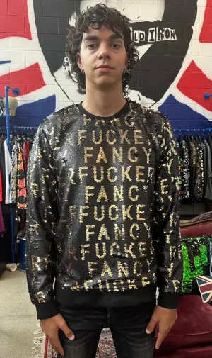 Any Old Iron Herren Glitzer Fancy Fucker Sweatshirt