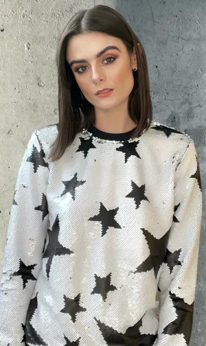 Any Old Iron Glitzernder Stern Weißer Sweatshirt