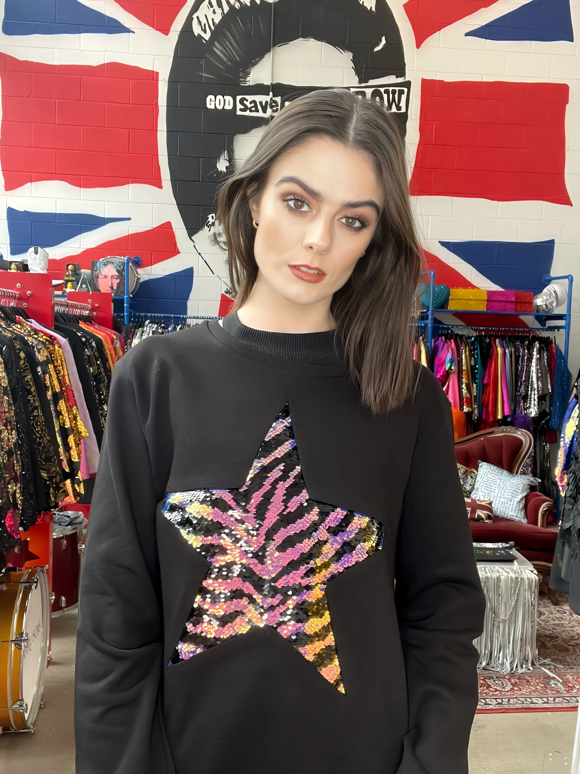 Any Old Iron Zebra Großer Stern Sweatshirt