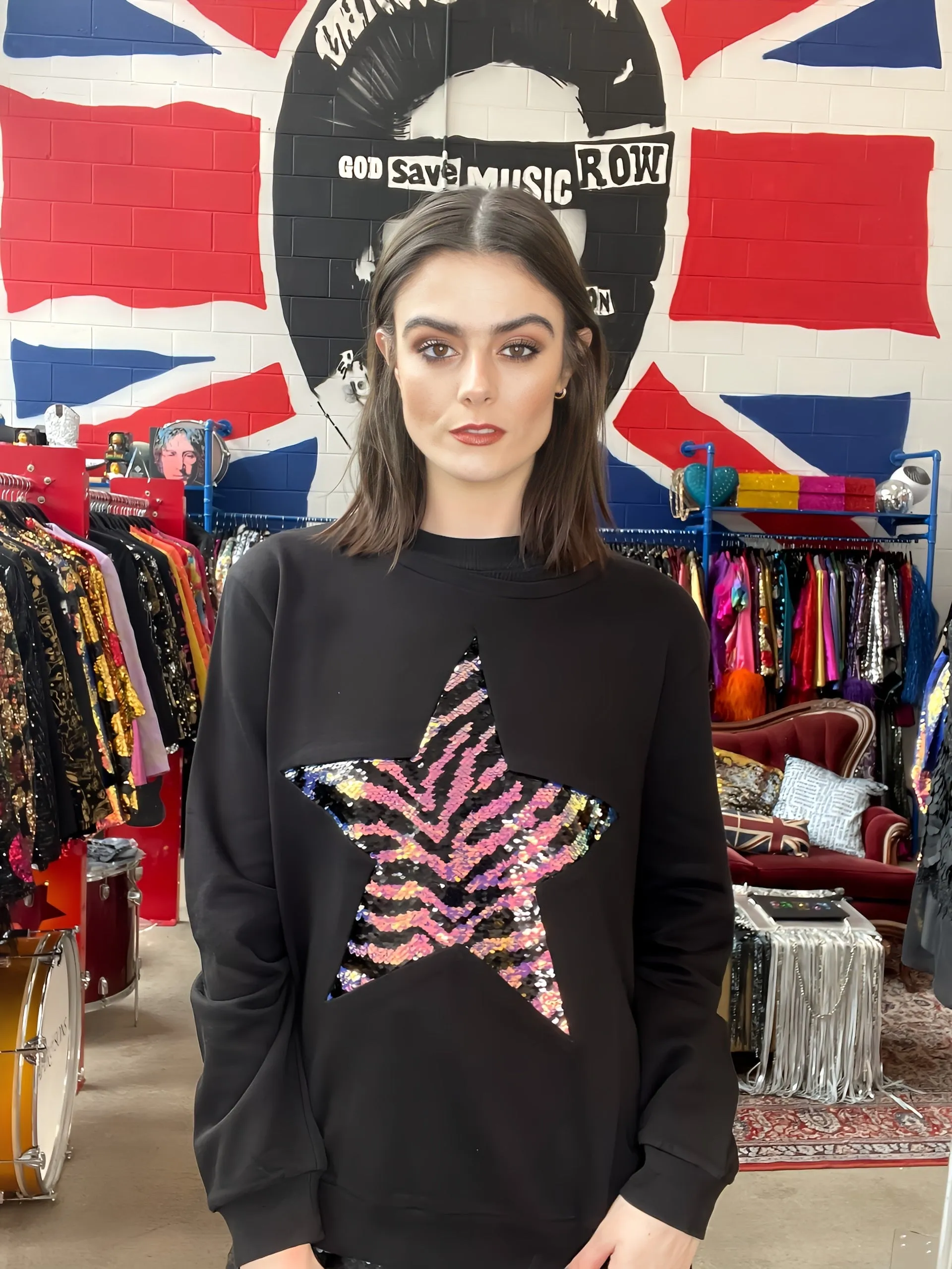 Any Old Iron Zebra Großer Stern Sweatshirt