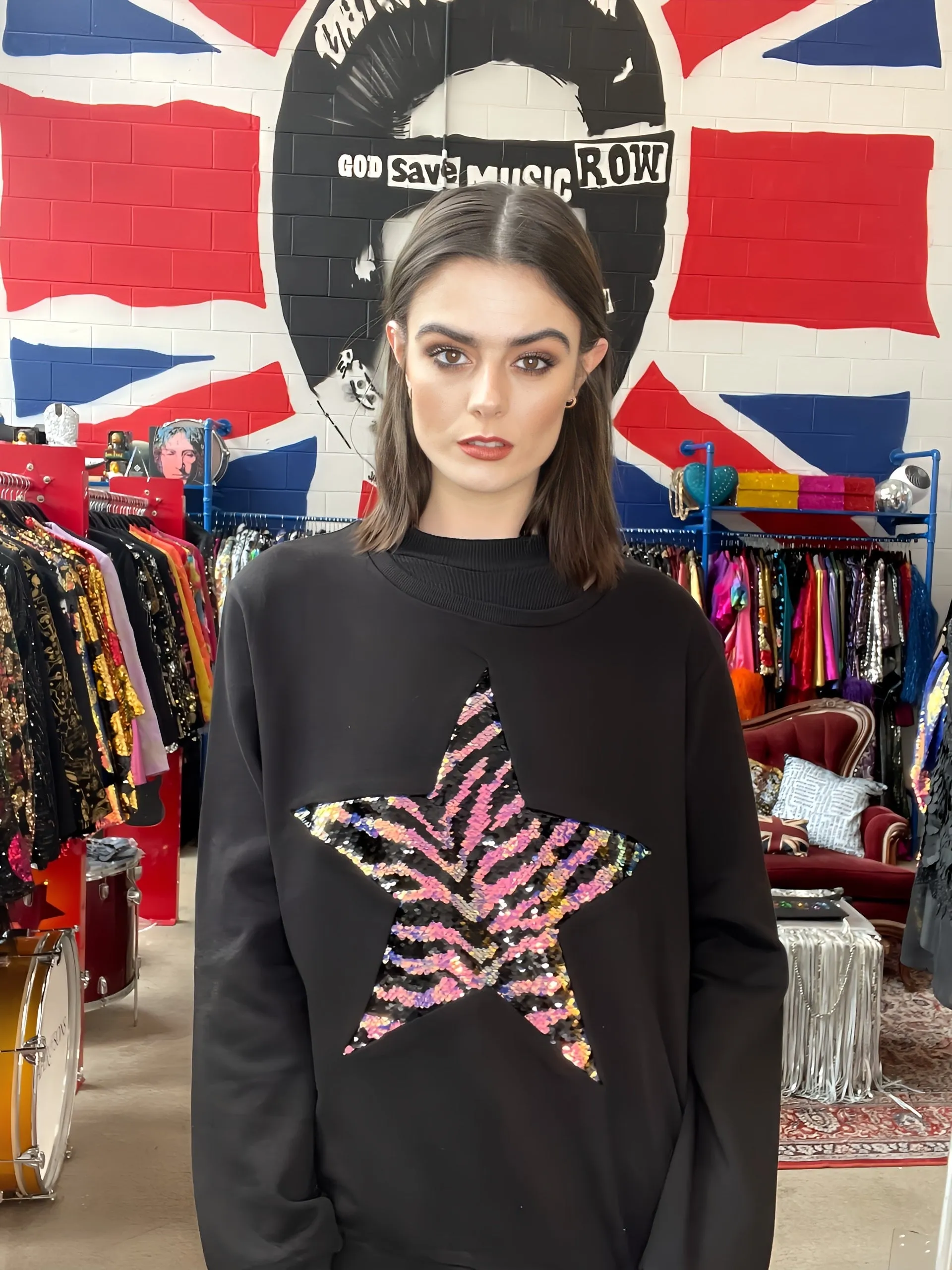 Any Old Iron Zebra Großer Stern Sweatshirt