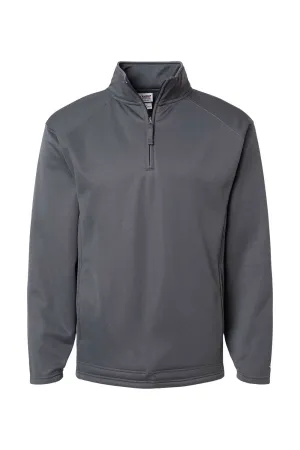 Badger Herren Performance Fleece-Pullover mit Feuchtigkeitstransport und 1/4-Zipper sowie Taschen - Graugrau