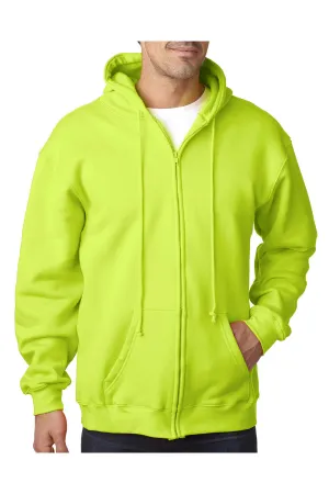 Bayside Herren USA Gemachte Kapuzenpullover mit Reißverschluss und Taschen - Limettengrün