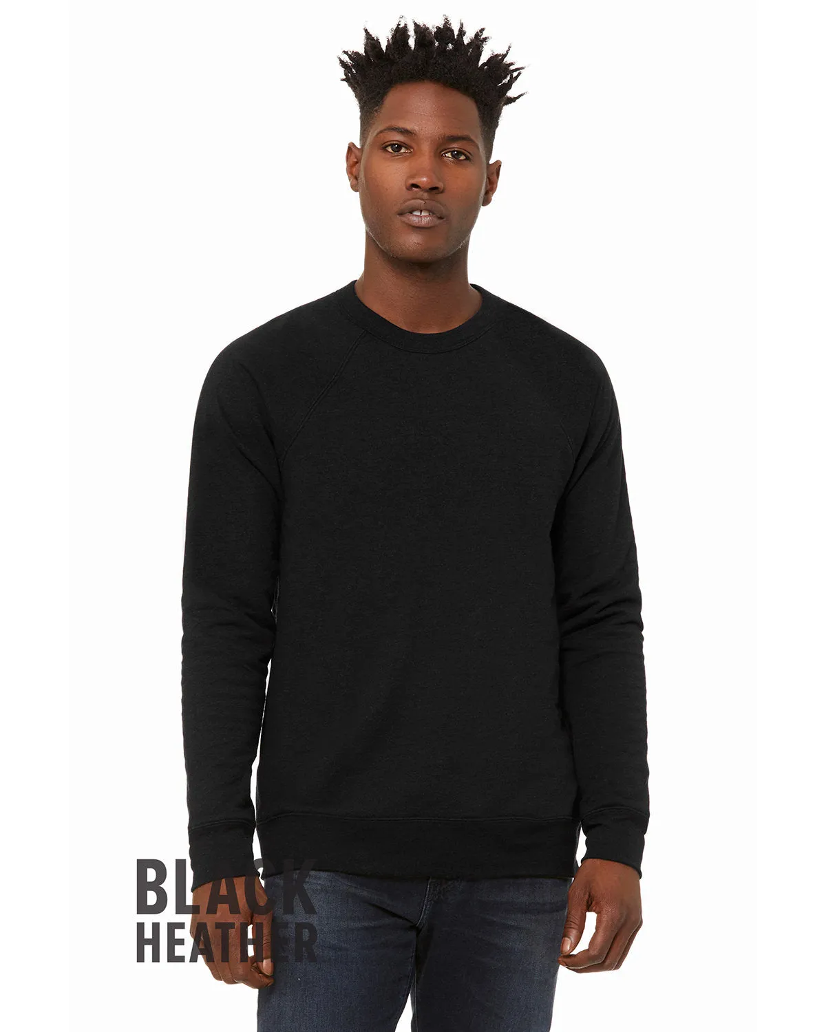 Bella   Canvas 3901 Unisex Fleece-Crewneck-Pullover aus Schwammmaterial
