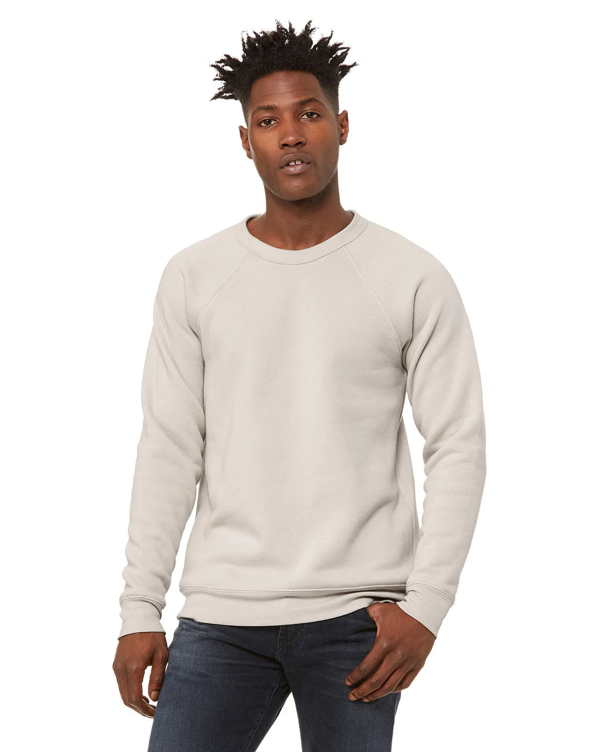 Bella   Canvas 3901 Unisex Fleece-Crewneck-Pullover aus Schwammmaterial