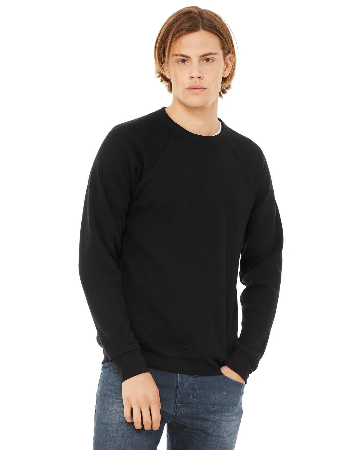 Bella   Canvas 3901 Unisex Fleece-Crewneck-Pullover aus Schwammmaterial