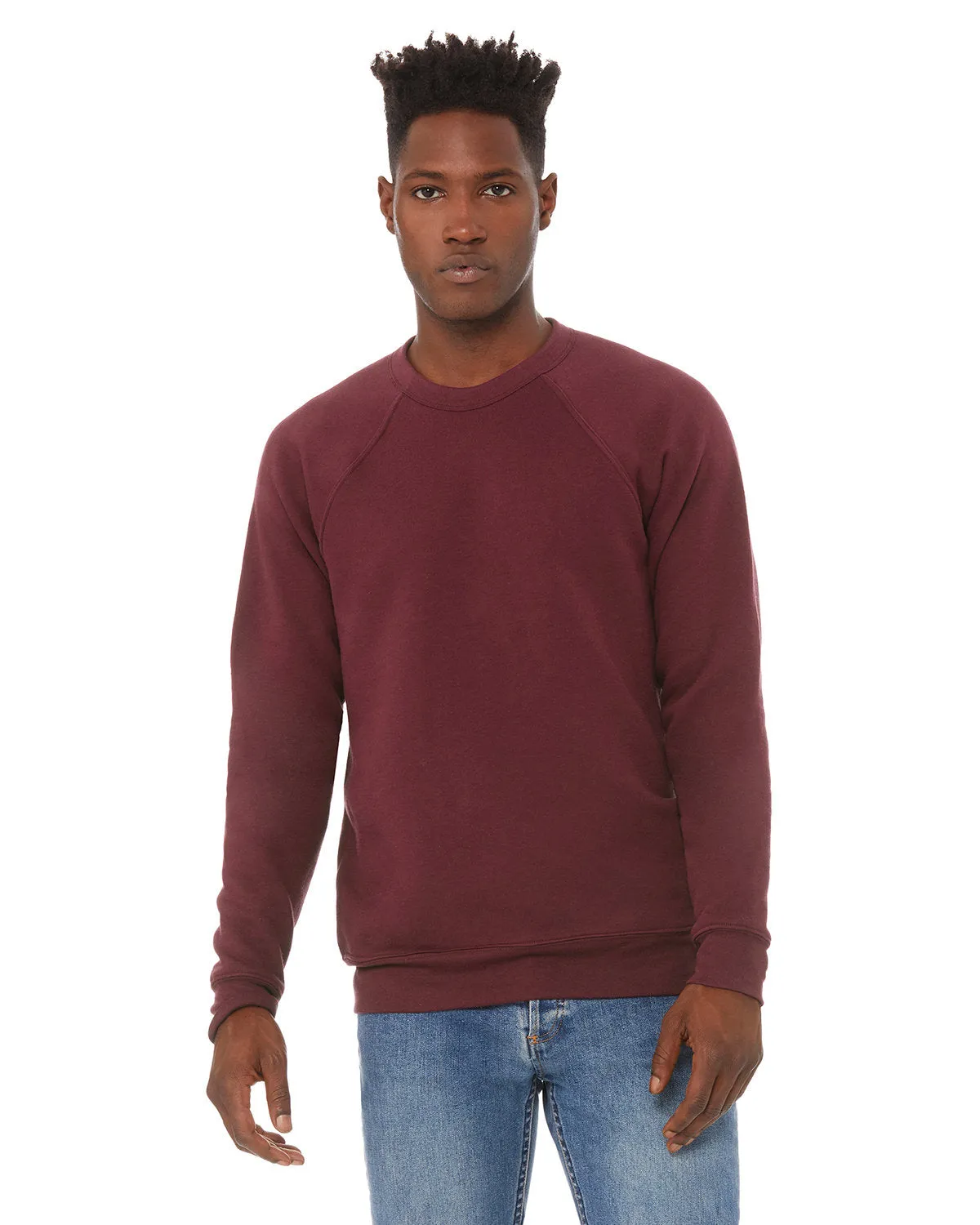 Bella   Canvas 3901 Unisex Fleece-Crewneck-Pullover aus Schwammmaterial