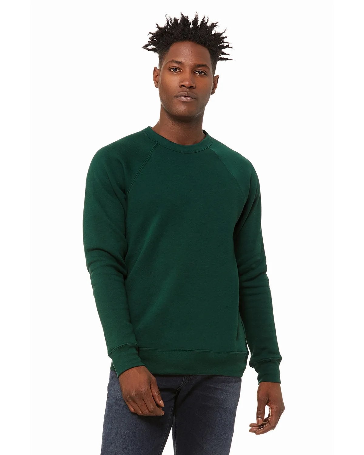 Bella   Canvas 3901 Unisex Fleece-Crewneck-Pullover aus Schwammmaterial