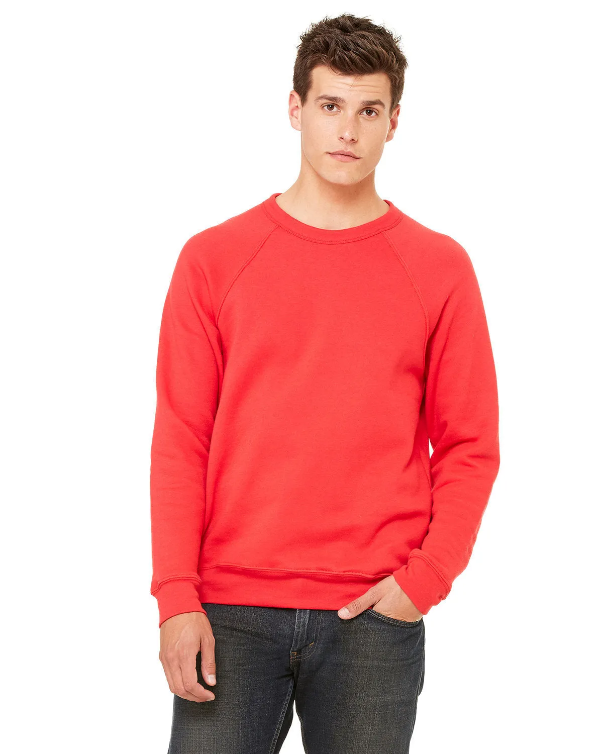 Bella   Canvas 3901 Unisex Fleece-Crewneck-Pullover aus Schwammmaterial