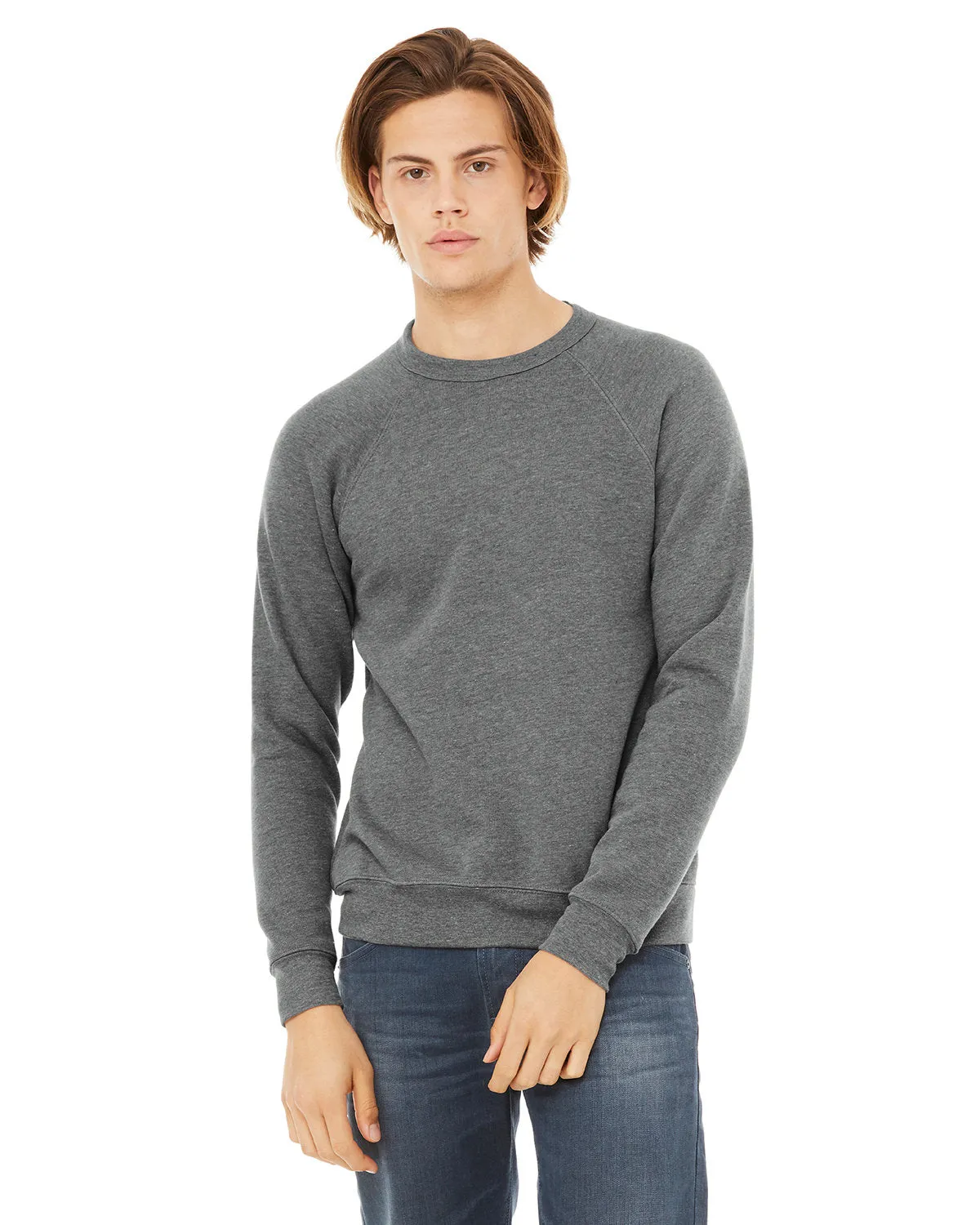 Bella   Canvas 3901 Unisex Fleece-Crewneck-Pullover aus Schwammmaterial