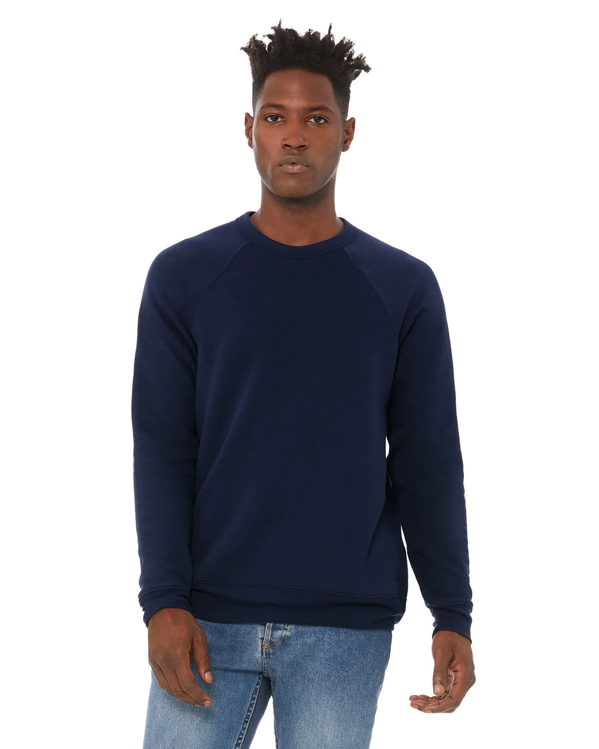 Bella   Canvas 3901 Unisex Fleece-Crewneck-Pullover aus Schwammmaterial