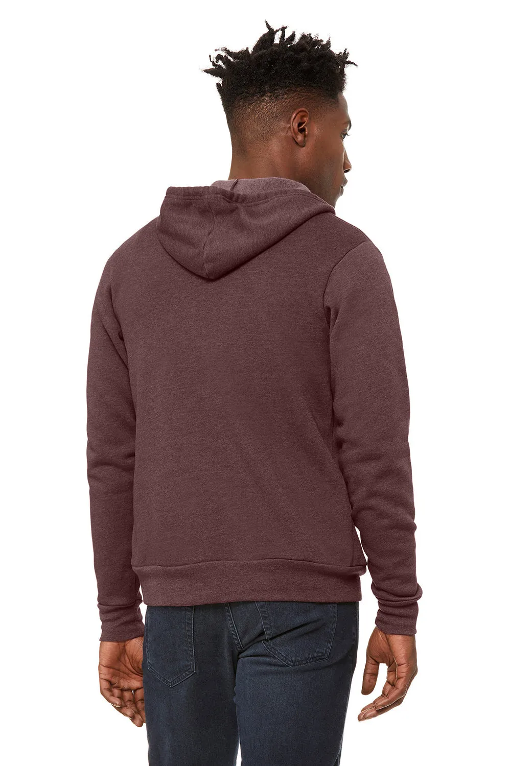 Bella   Canvas Herren Fleece Full-Zip Kapuzenpullover mit Taschen - Heather Maroon