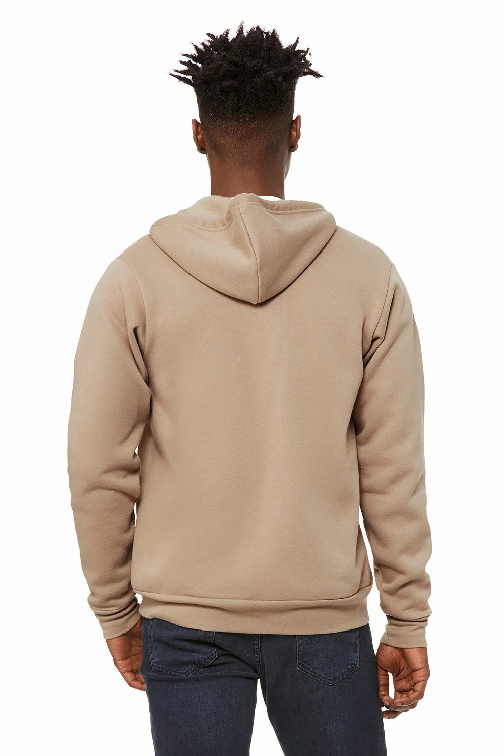 Bella   Canvas Herren Fleece Full-Zip Kapuzenpullover mit Taschen - Beige