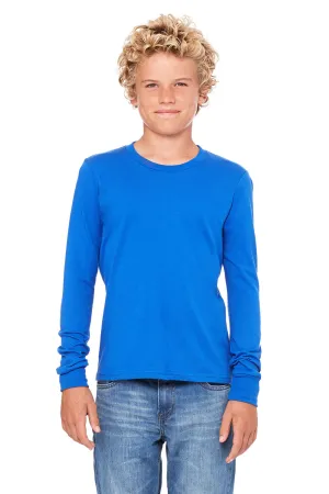 Bella   Canvas Jugend-Jersey Langarm Rundhals T-Shirt - Echtes Königsblau