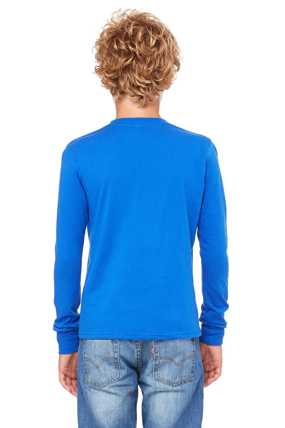 Bella   Canvas Jugend-Jersey Langarm Rundhals T-Shirt - Echtes Königsblau