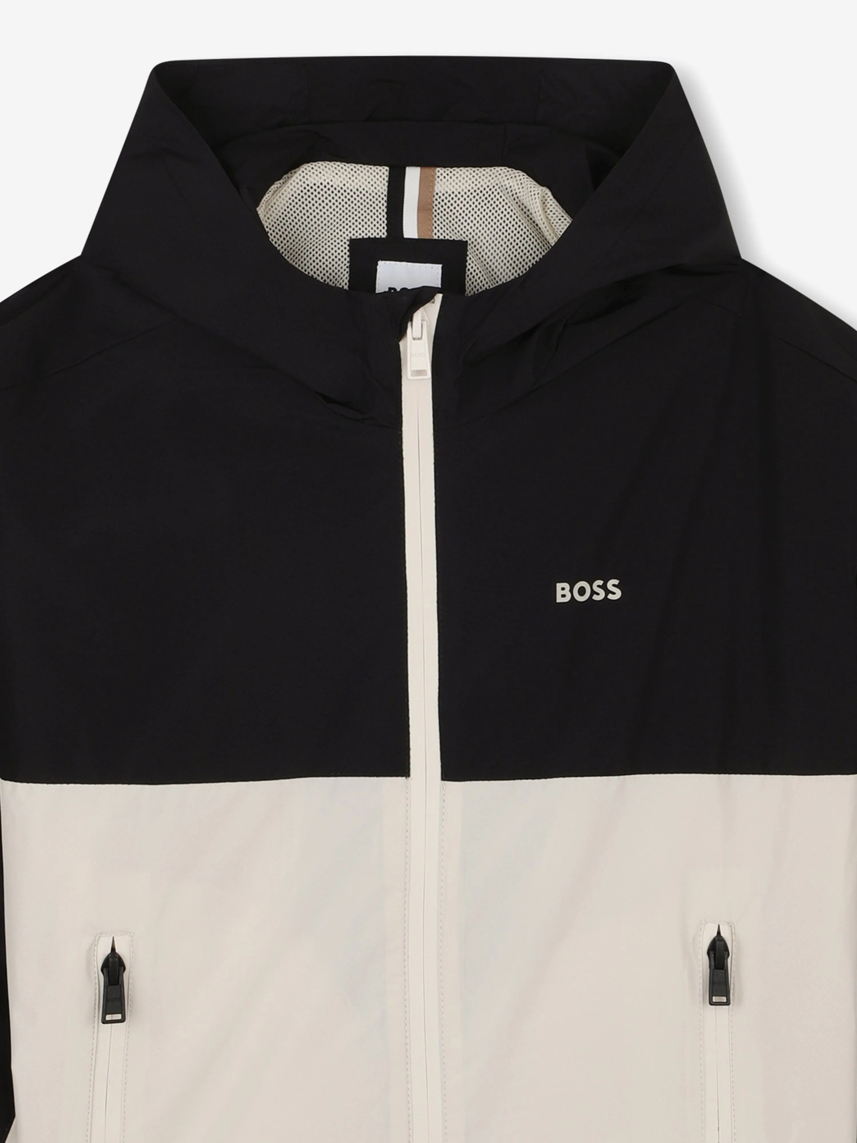 BOSS Boys Kapuzen-Windjacke in Schwarz