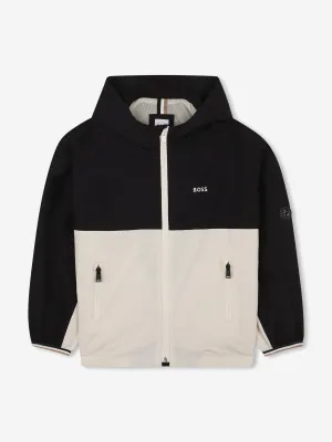 BOSS Boys Kapuzen-Windjacke in Schwarz