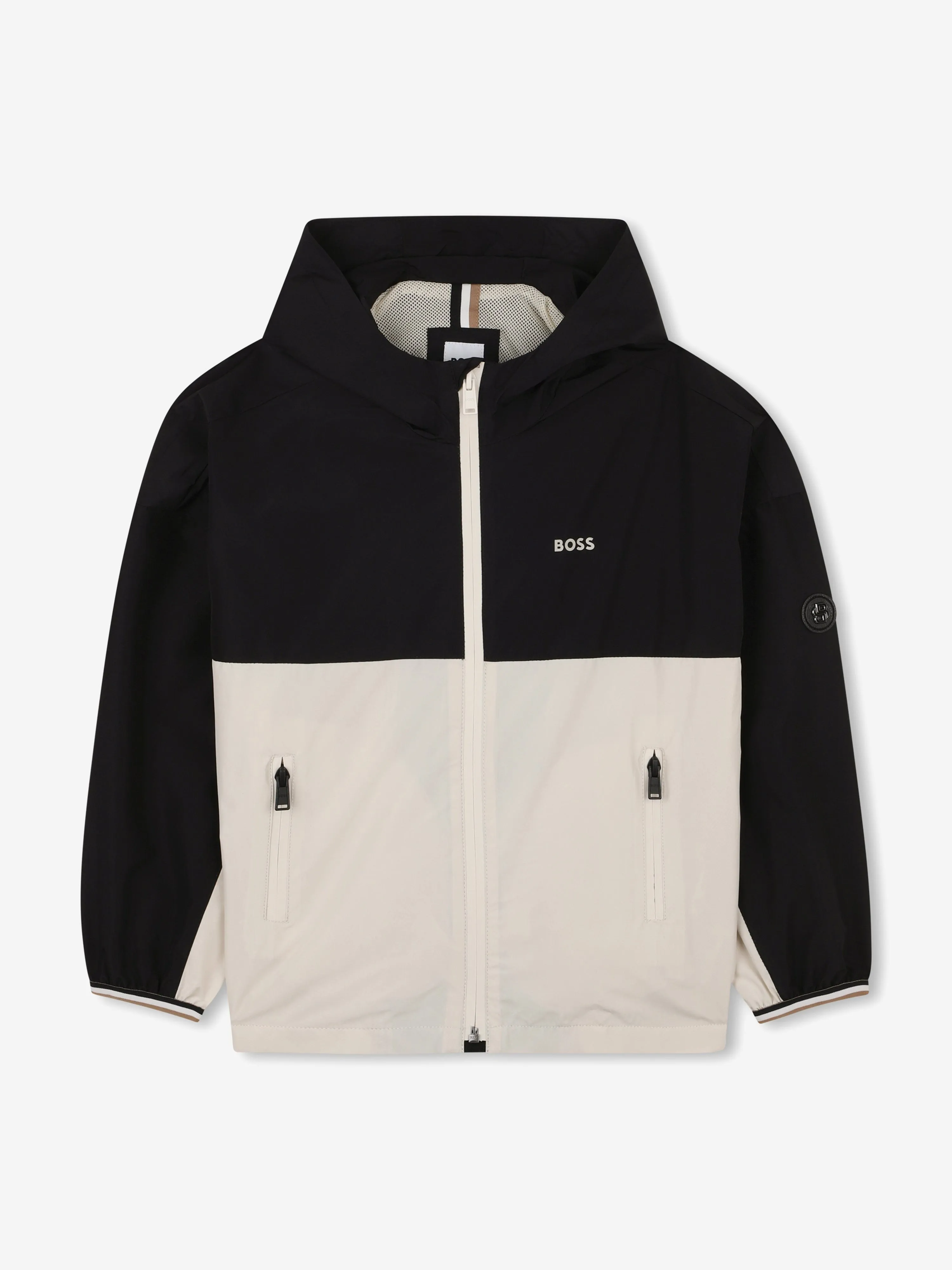 BOSS Boys Kapuzen-Windjacke in Schwarz