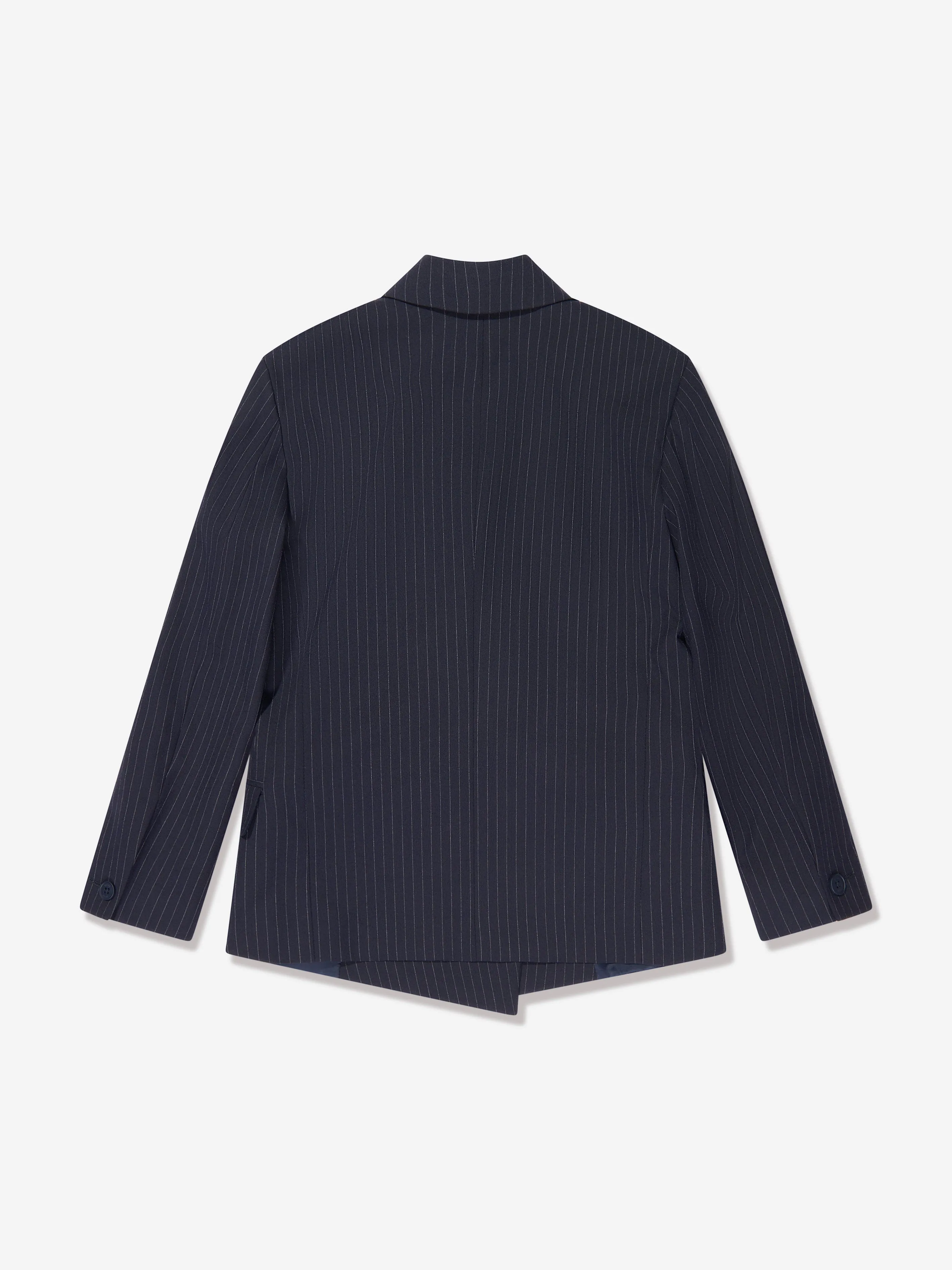 BOSS Boys Gestreifte Anzugsjacke in Marineblau