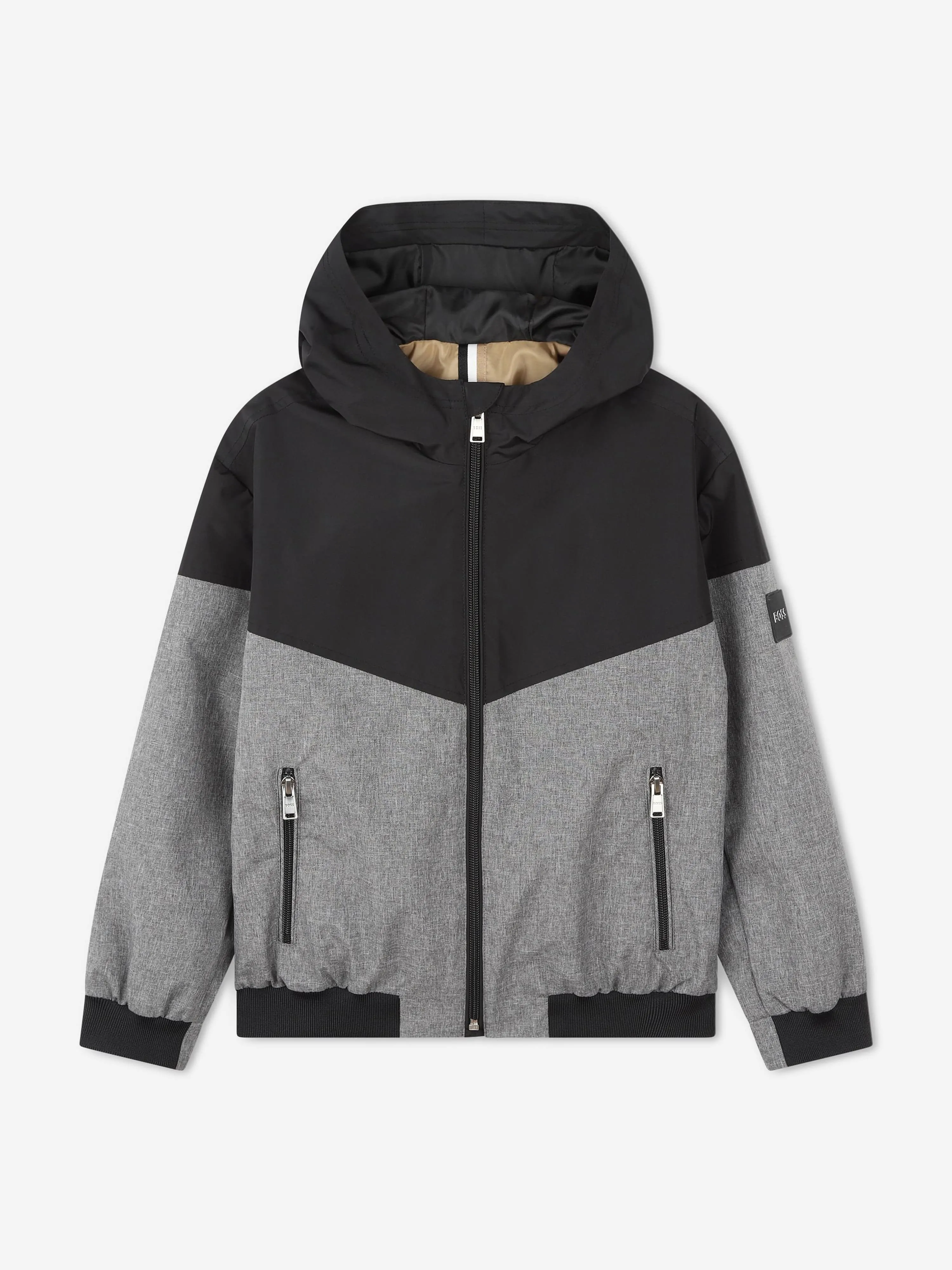 BOSS Boys Zweifarbige Windjacke Schwarz