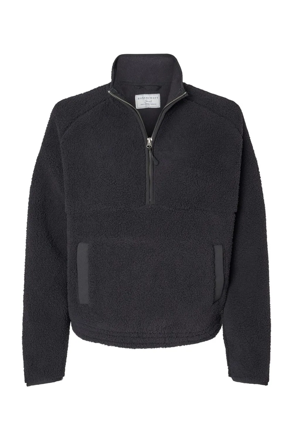 Boxercraft Damen Everest 1/4-Zip Sweatshirt mit Beuteltasche - Schwarz