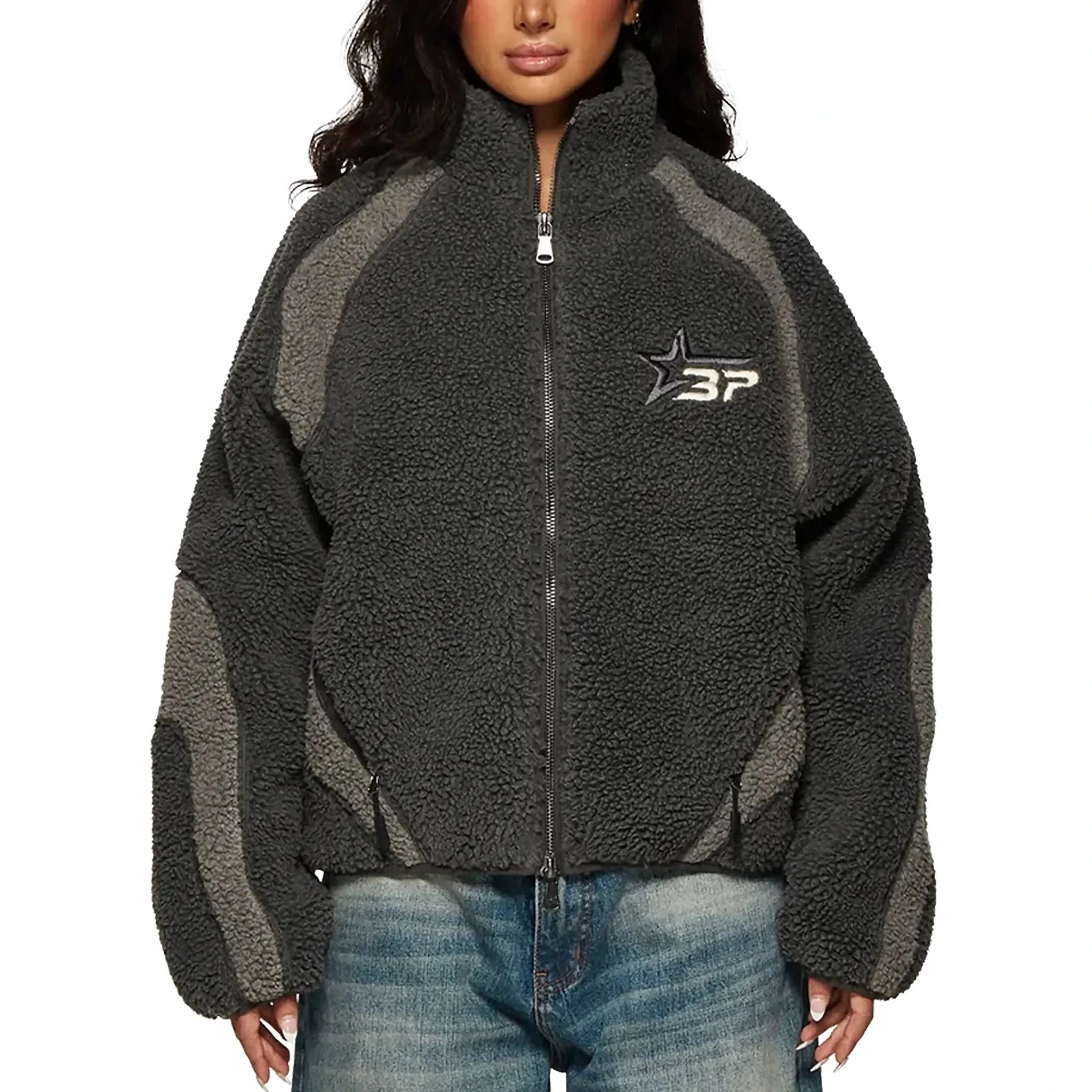 Broken Planet Rußschwarzer Polar Fleece Broken Planet Kleidung