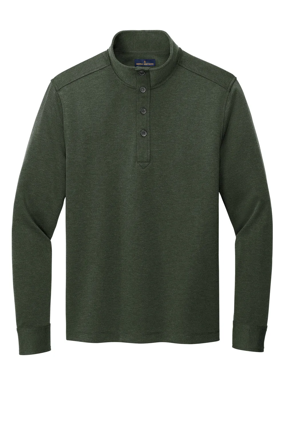 Brooks Brothers Herren Viertelknopf-Sweatshirt - Heidekiefergrün