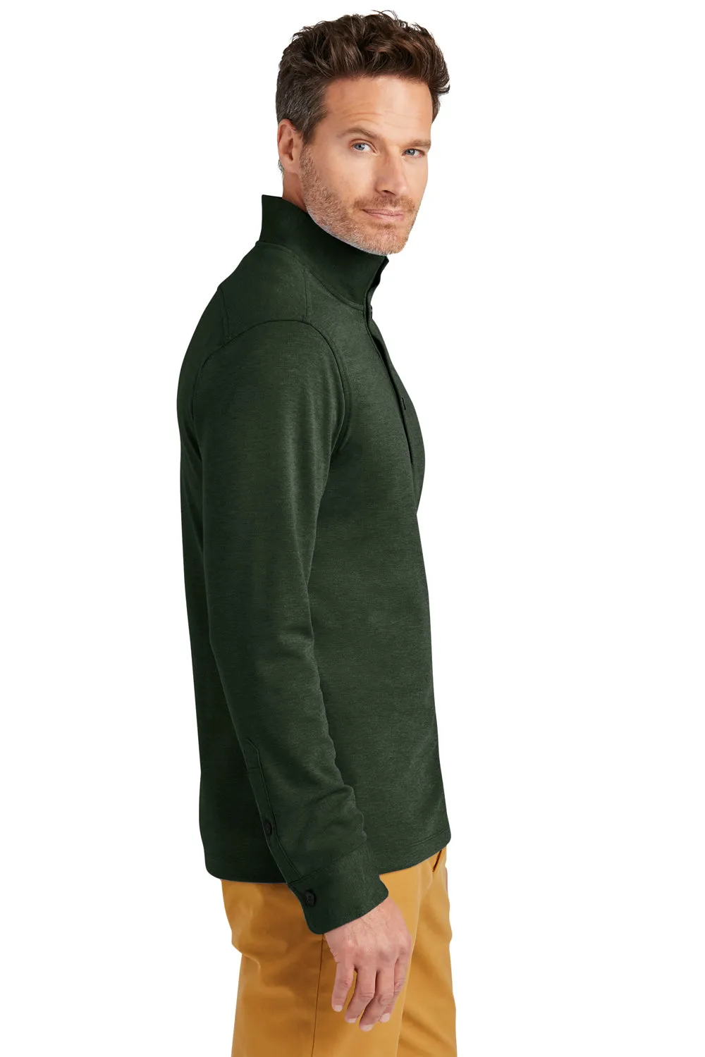 Brooks Brothers Herren Viertelknopf-Sweatshirt - Heidekiefergrün