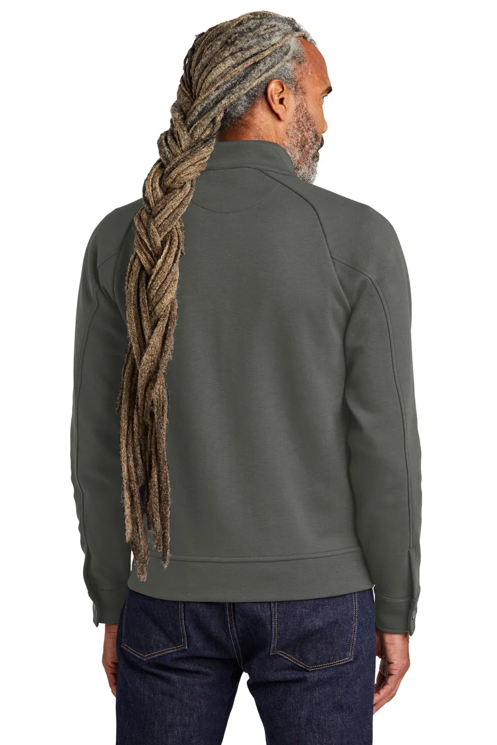 Brooks Brothers Herren Doppelgestricktes Sweatshirt mit Reißverschluss und Taschen - Windsor Grau
