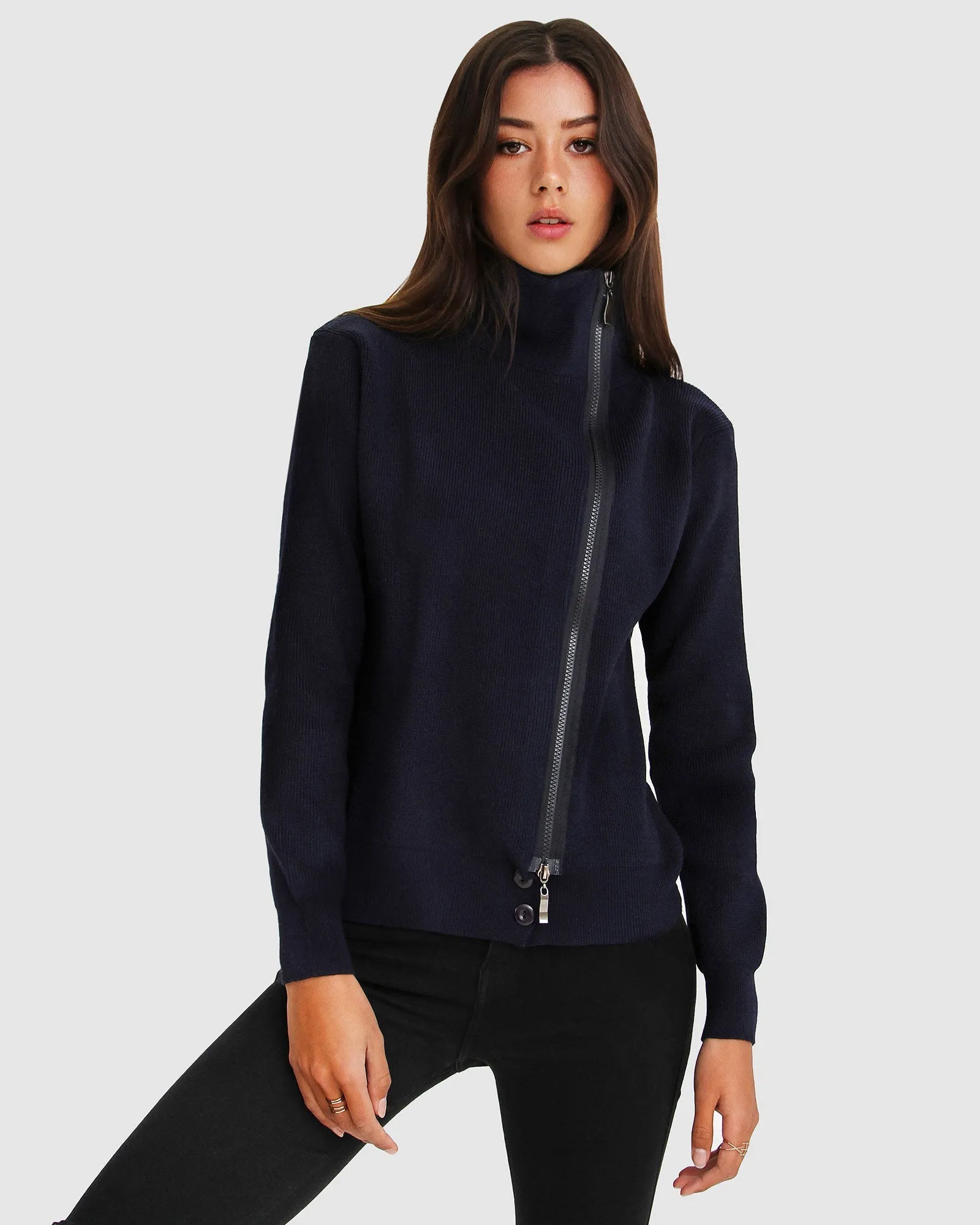 Bruder's Reißverschluss-Pullover - Marineblau
