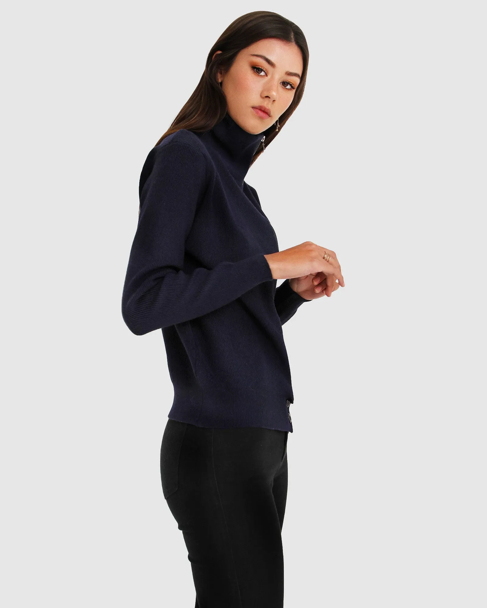 Bruder's Reißverschluss-Pullover - Marineblau