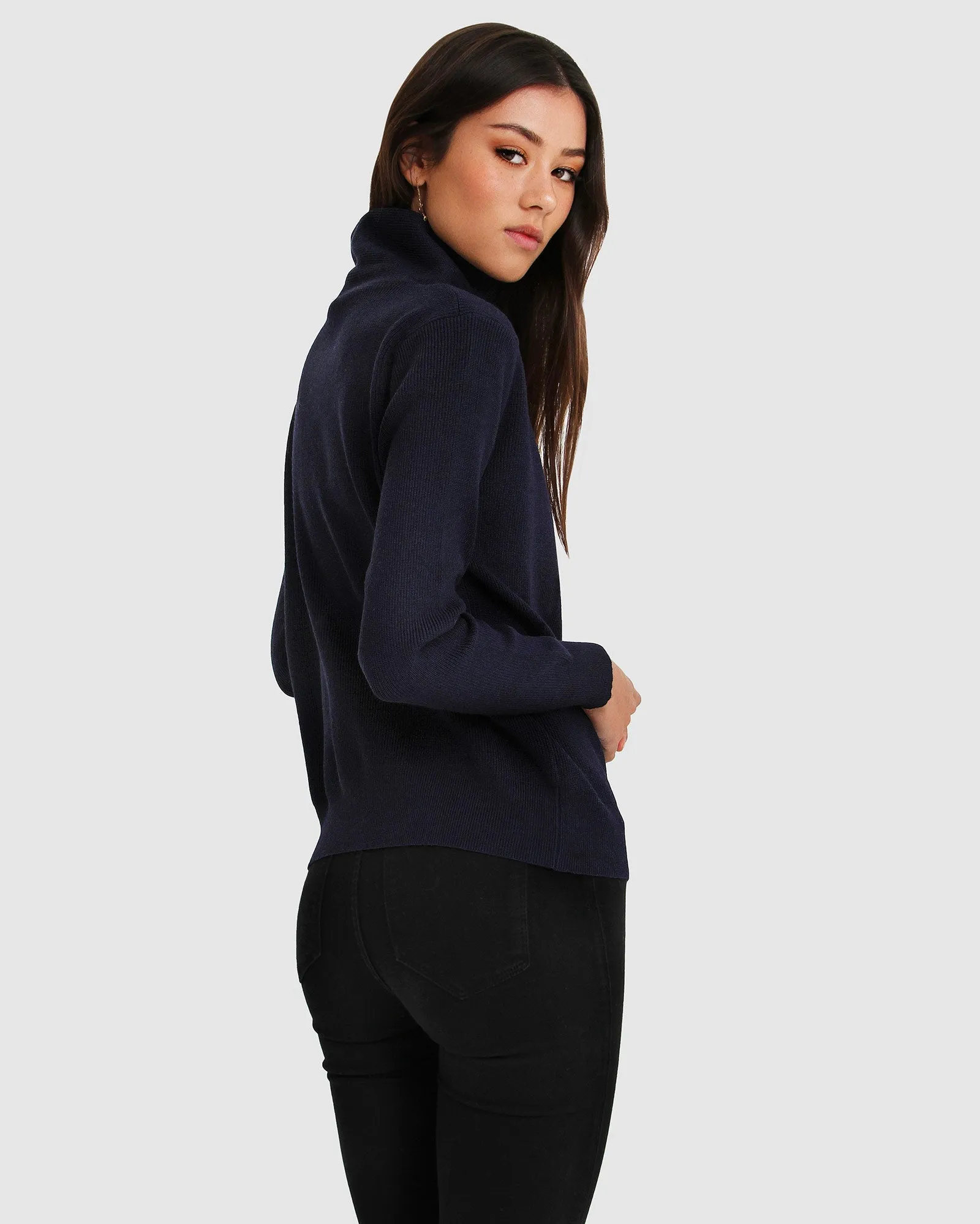 Bruder's Reißverschluss-Pullover - Marineblau