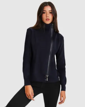 Bruder's Reißverschluss-Pullover - Marineblau