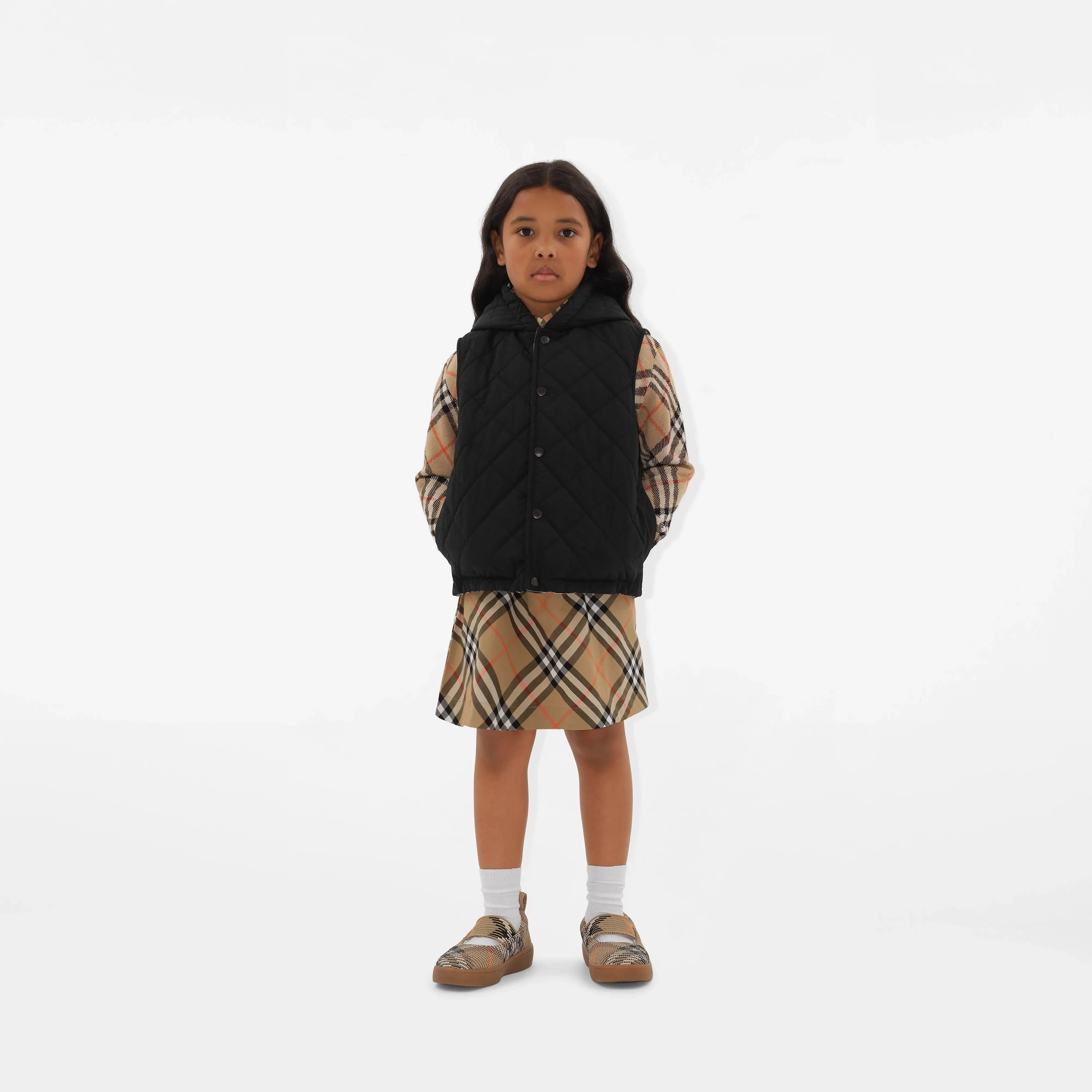 Burberry Kids Reversibles Slade Gilet in Beige