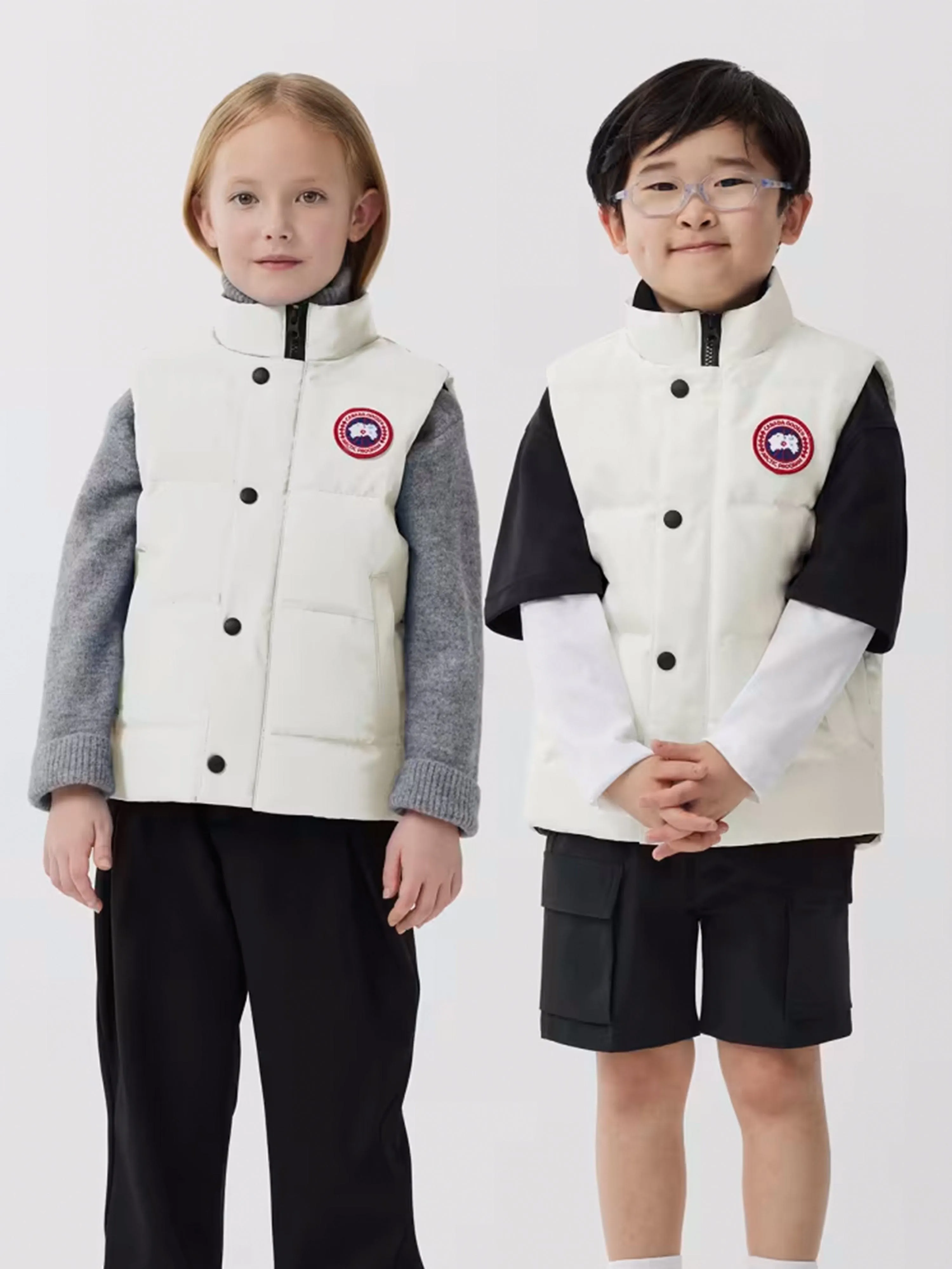 Canada Goose Kinder Daunengefütterte Vanier Weste in Weiß