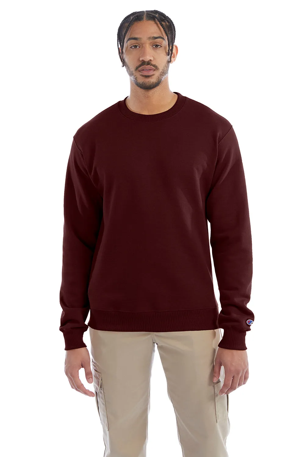 Champion Herren Double Dry Eco Feuchtigkeitstransport Fleece Crewneck Sweatshirt - Kastanienbraun