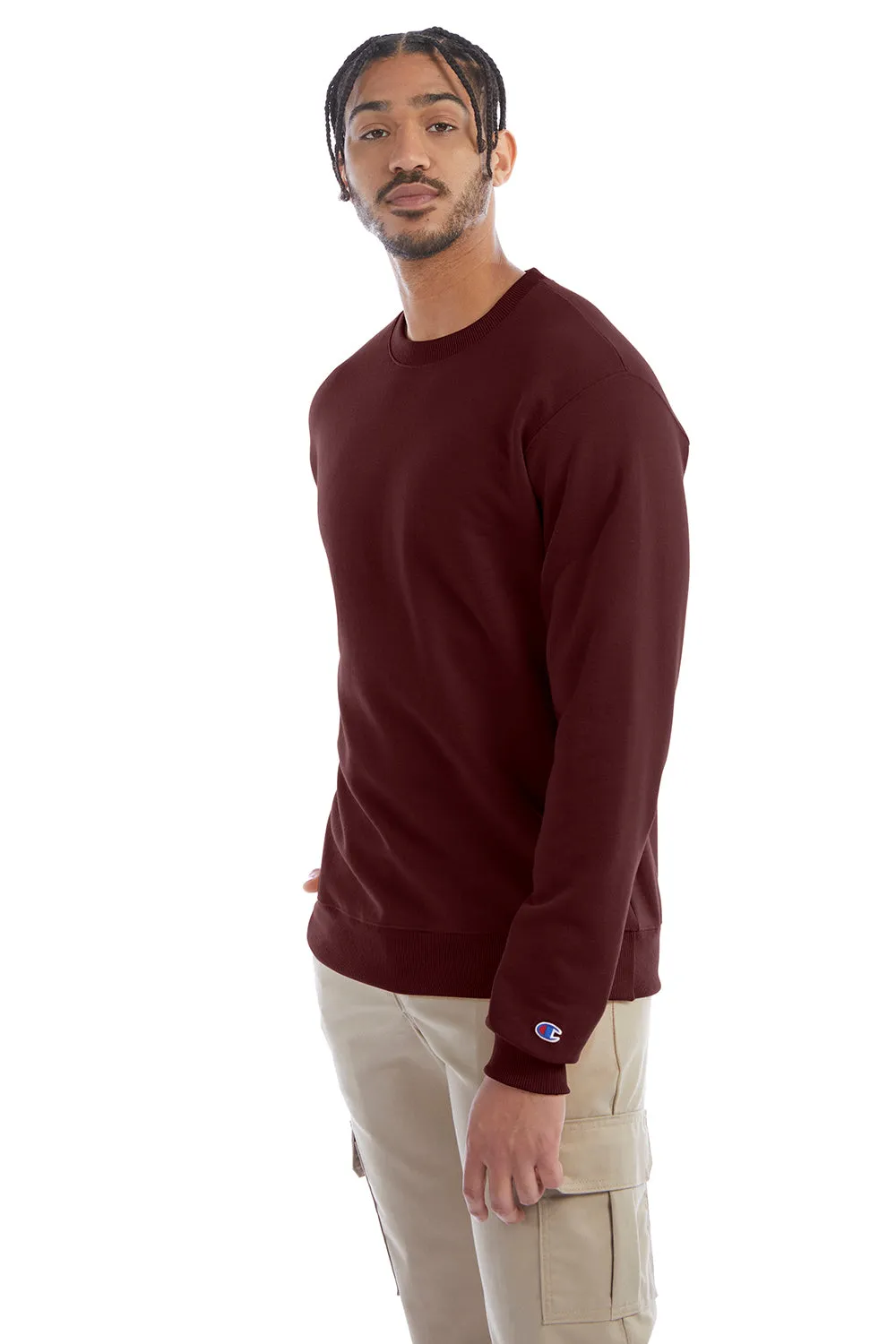 Champion Herren Double Dry Eco Feuchtigkeitstransport Fleece Crewneck Sweatshirt - Kastanienbraun